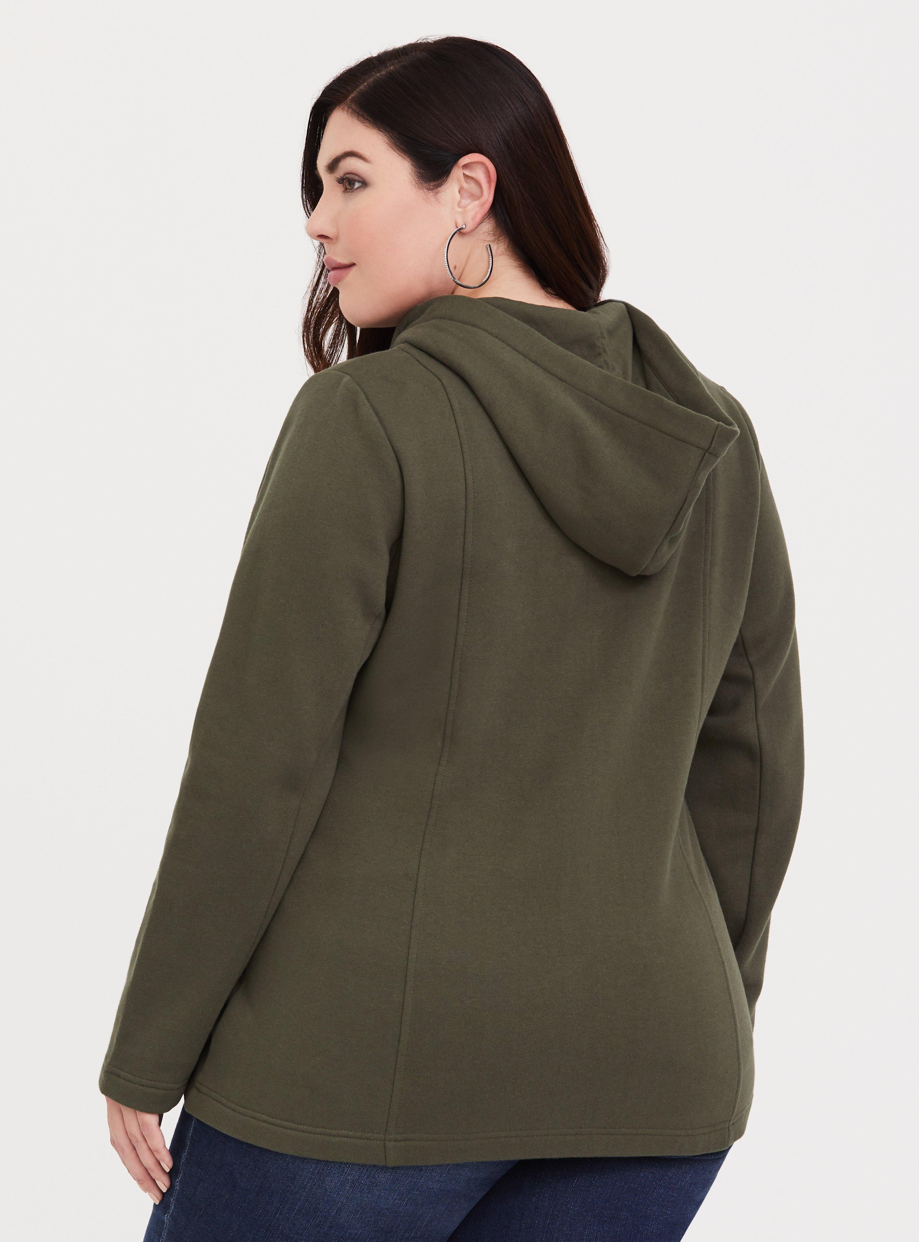 French Terry Military Hooded Jacket, DEEP DEPTHS, alternate