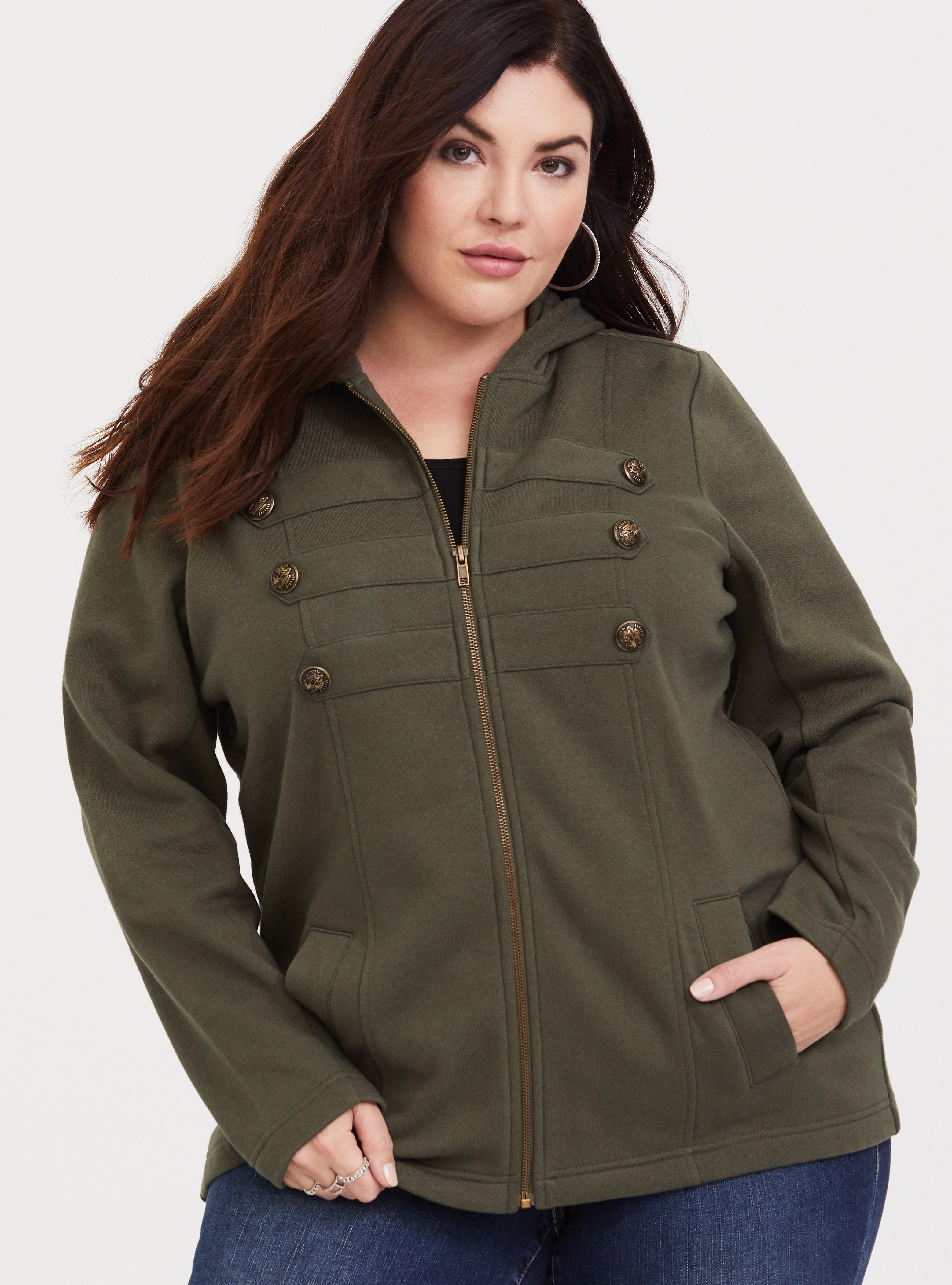 French Terry Military Hooded Jacket, DEEP DEPTHS, alternate