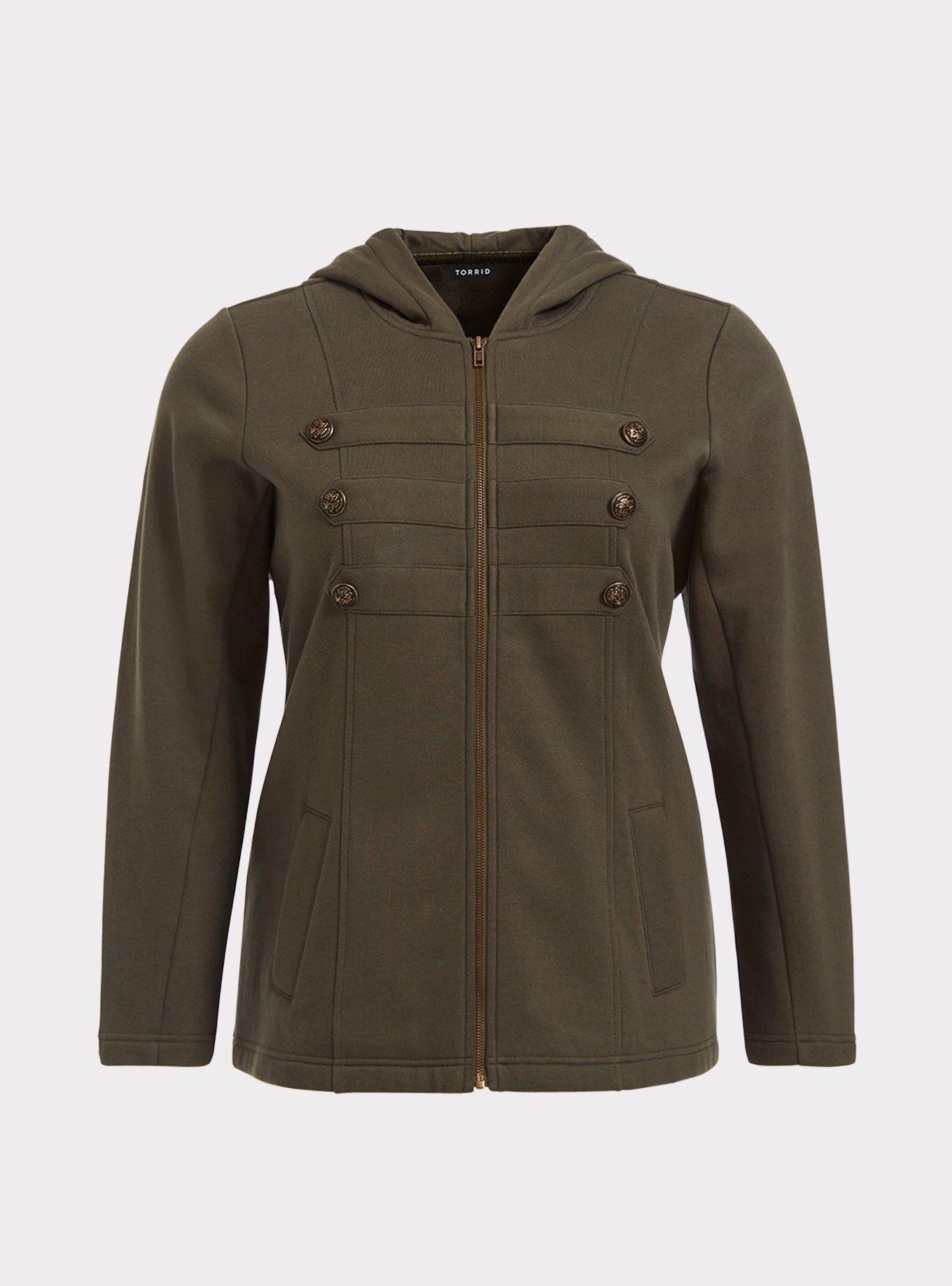 French Terry Military Hooded Jacket, DEEP DEPTHS, hi-res