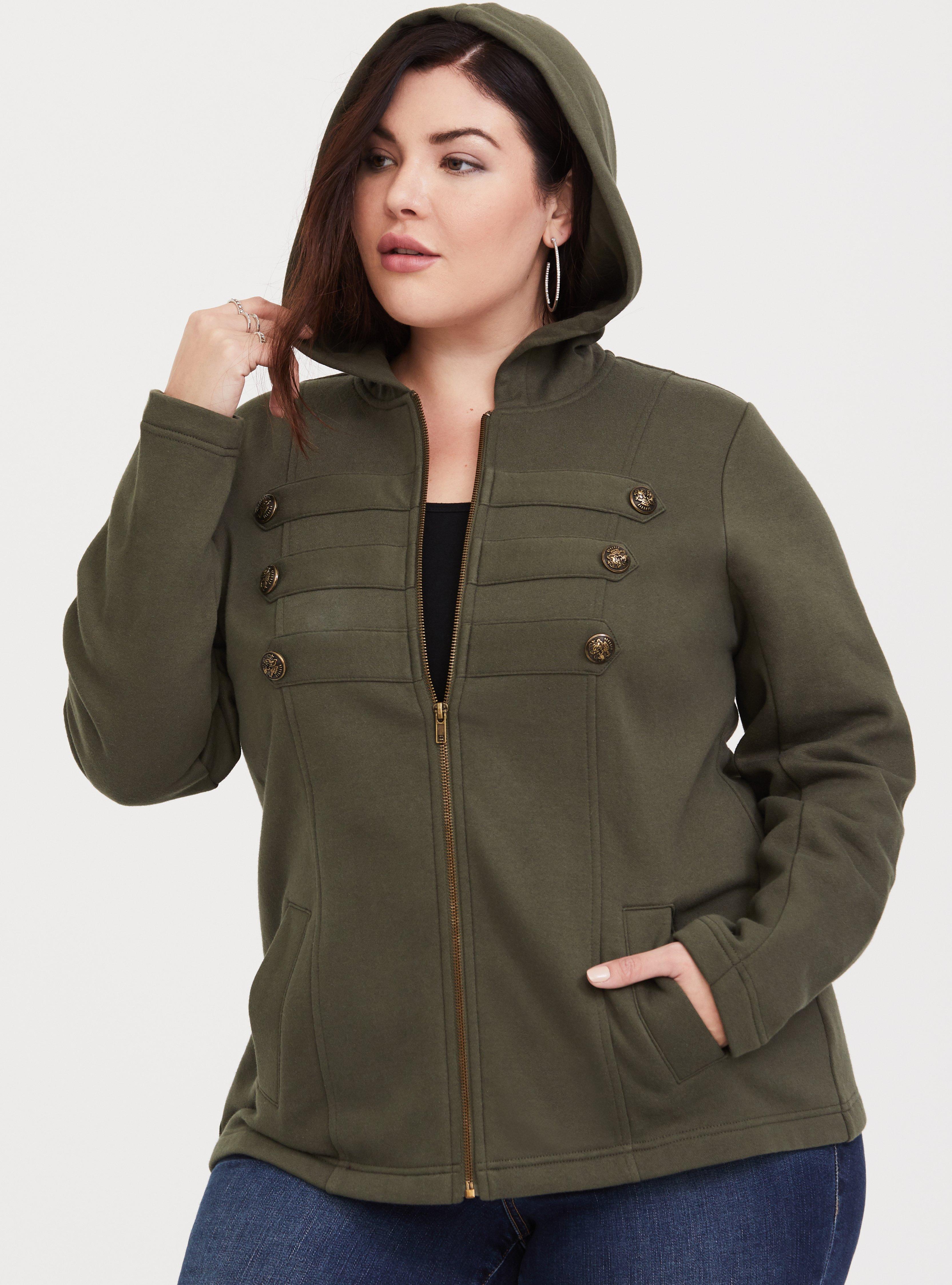 French Terry Military Hooded Jacket, DEEP DEPTHS, hi-res