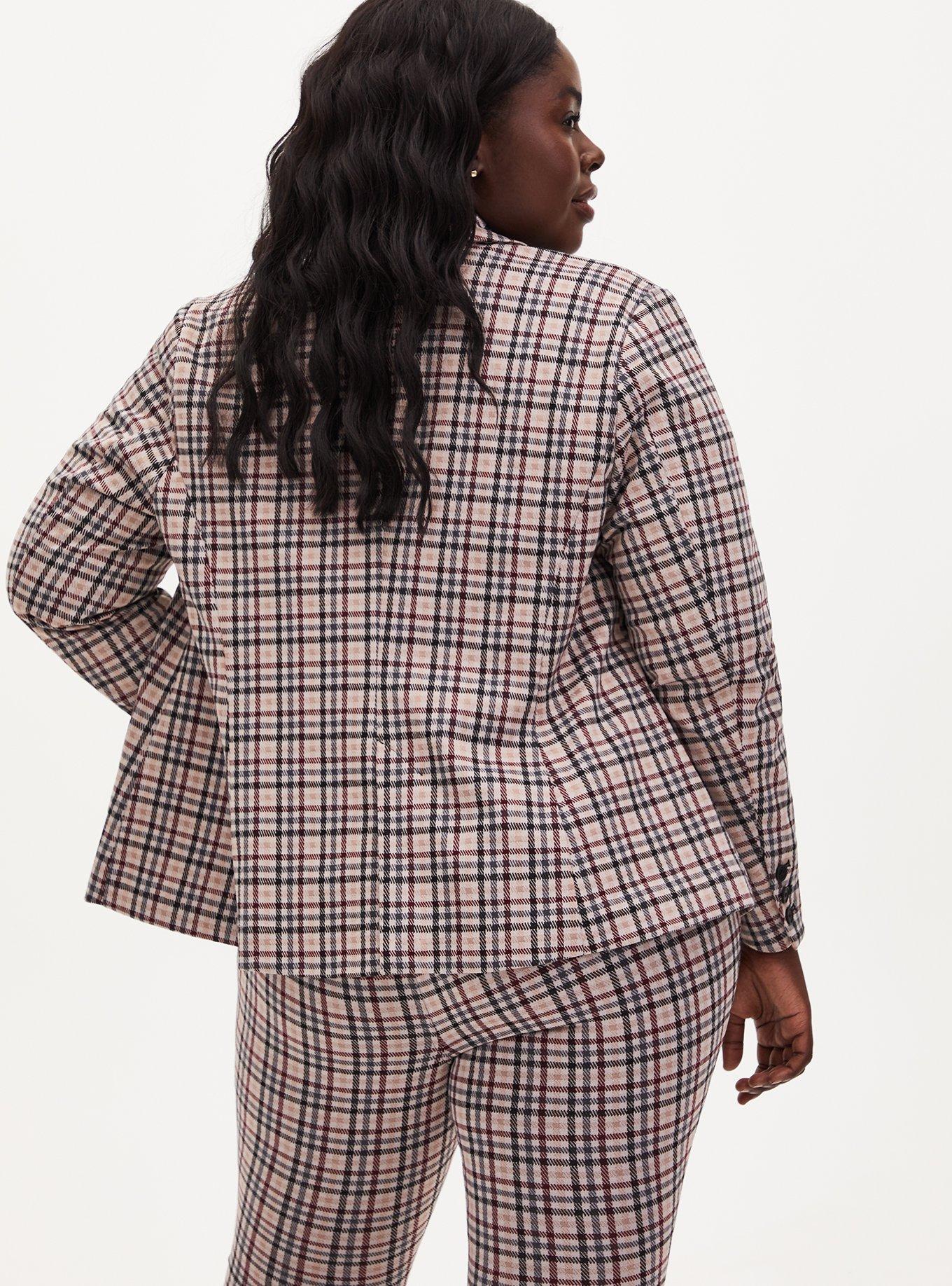 Plus Size Studio Double Knit Blazer, MULTI PLAID, alternate