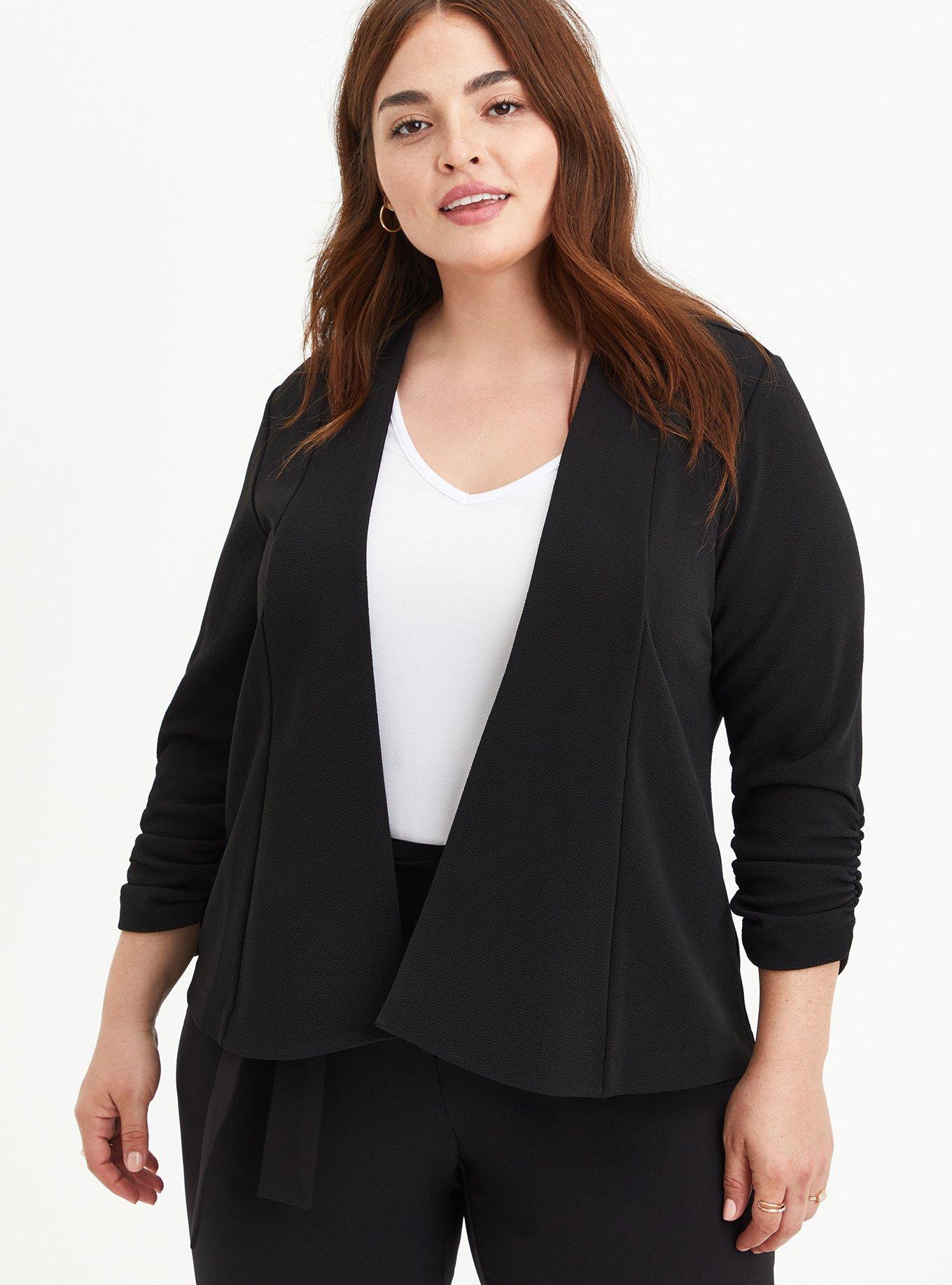 Plus Size - Knit Crepe Drape Blazer - Torrid