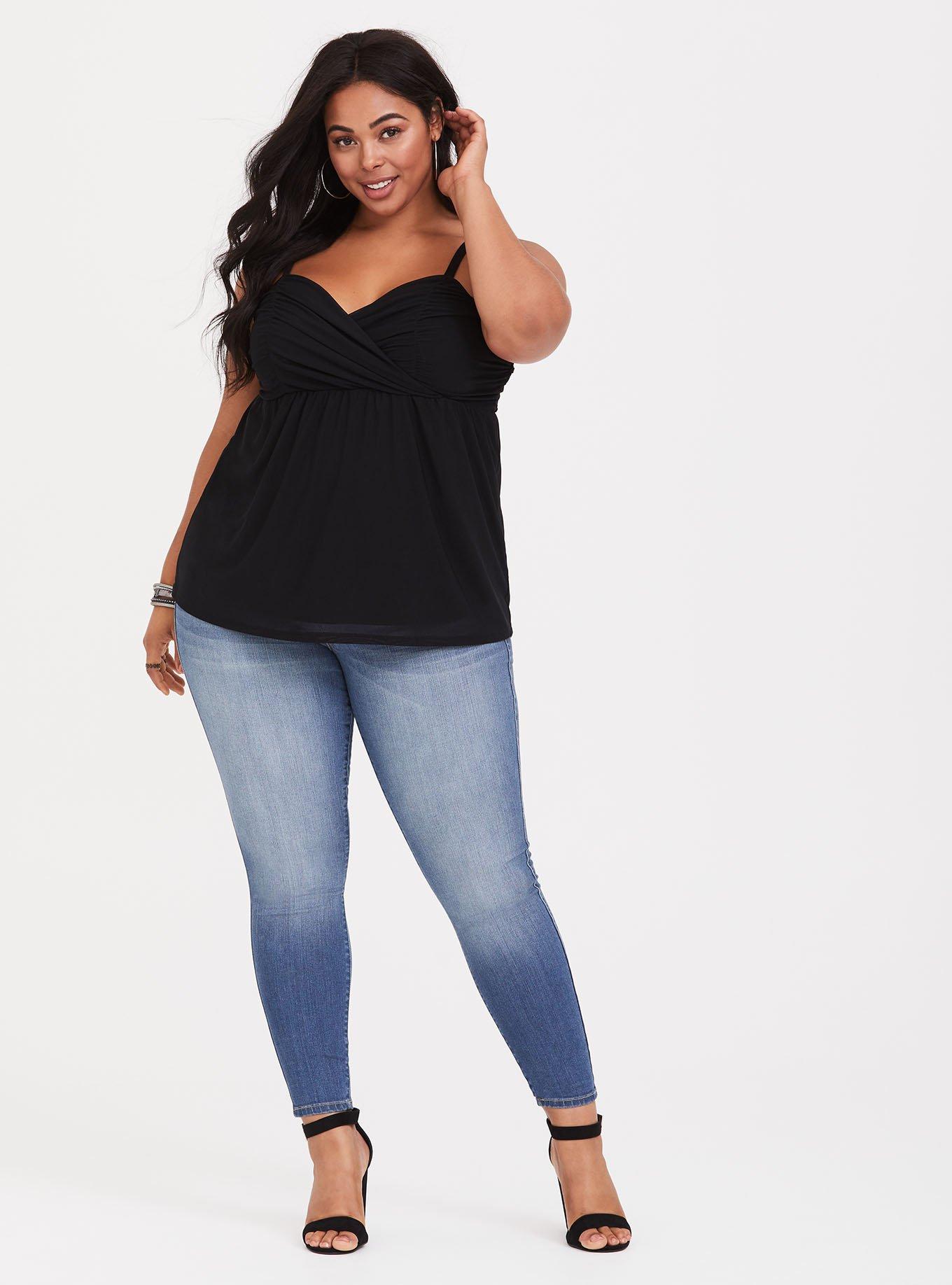 Black Mesh Babydoll Cami, DEEP BLACK, alternate