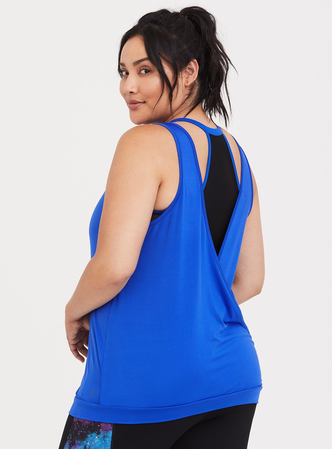Blue 2fer Active Stretch Tank & Sports Bra, ELECTRIC BLUE, alternate