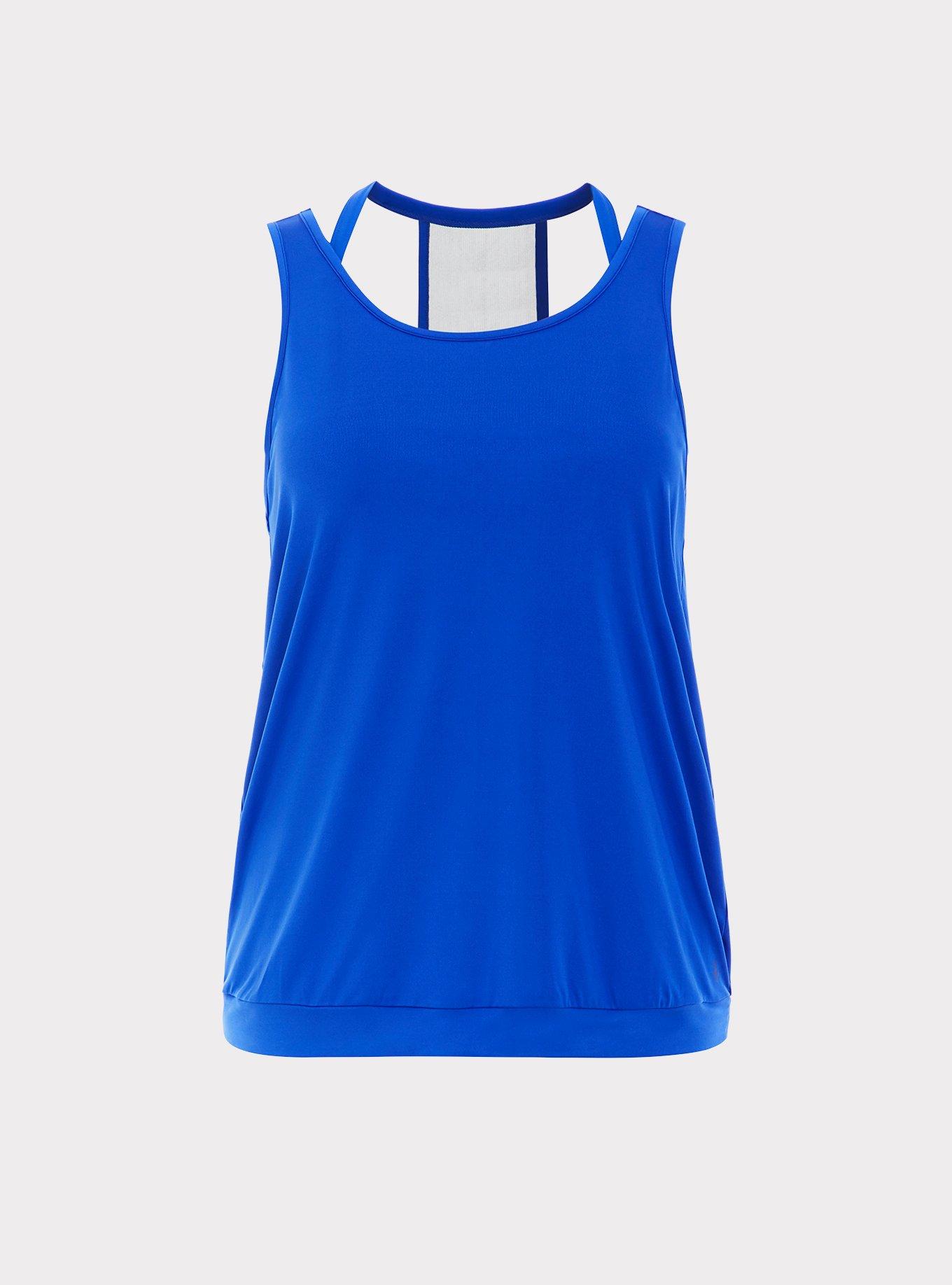 Blue 2fer Active Stretch Tank & Sports Bra, ELECTRIC BLUE, hi-res