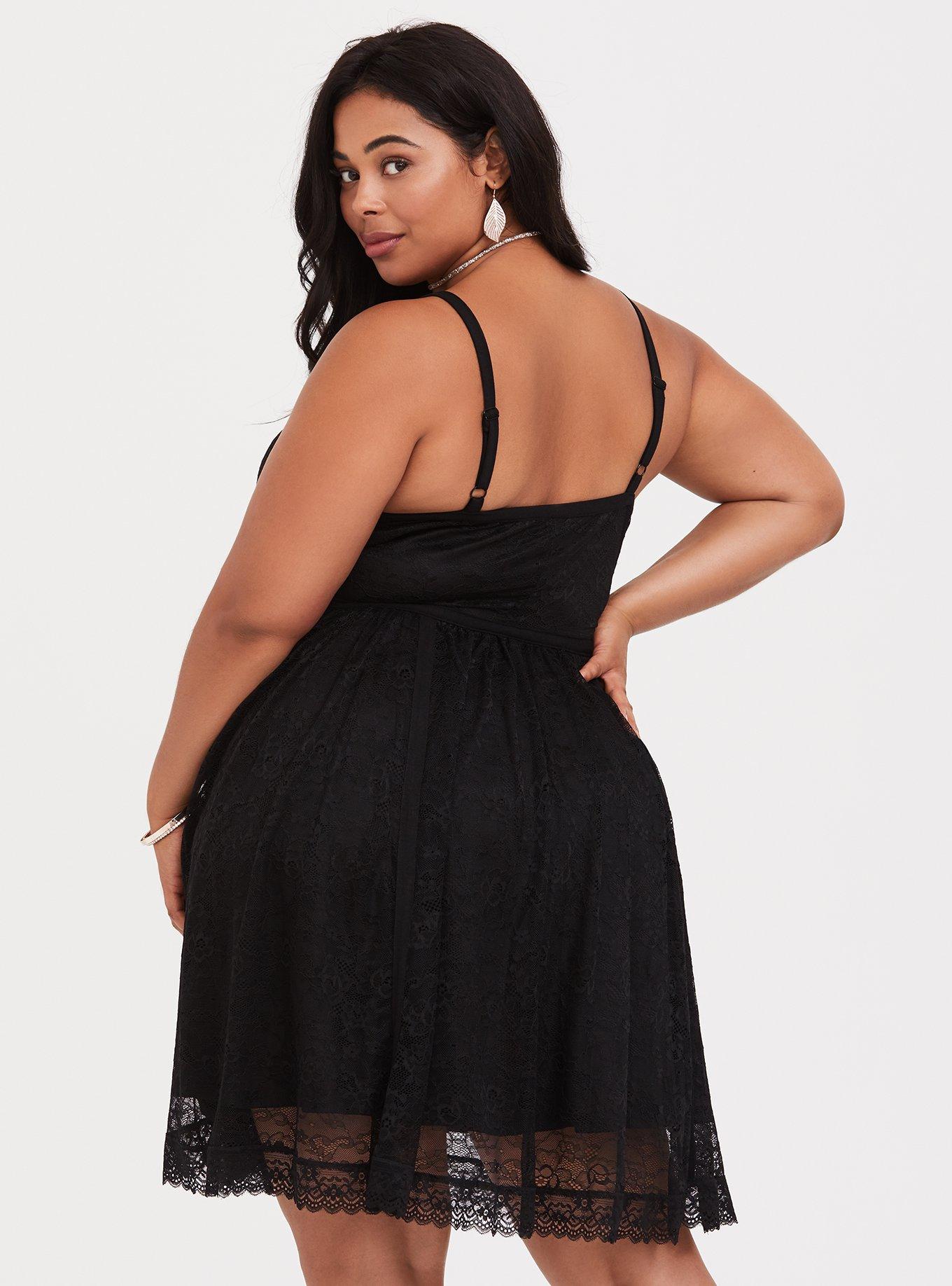 Torrid Sexy Black Floral Studio Knit Halter Skater Dress Plus Size