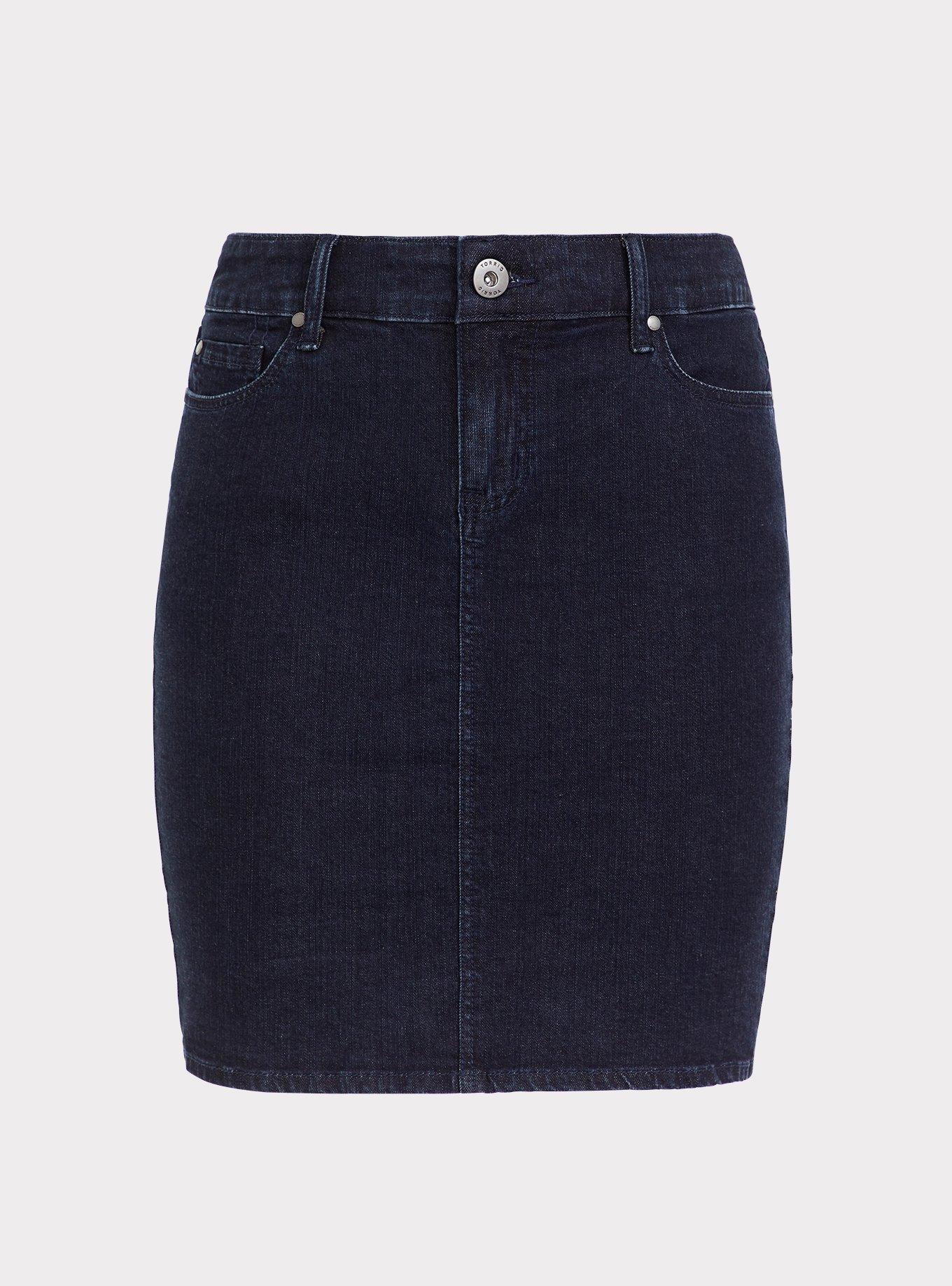 Plus Size - Dark Denim Mini Skirt - Torrid