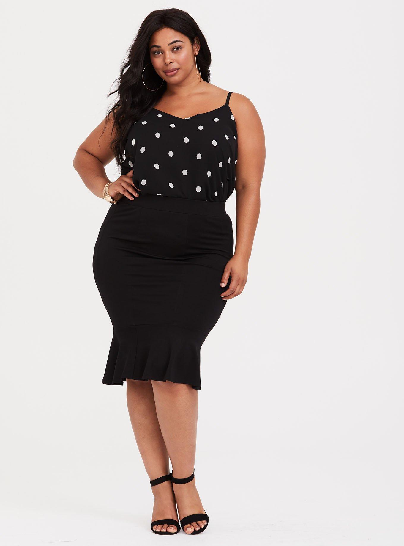 Plus size 2025 black ponte skirt