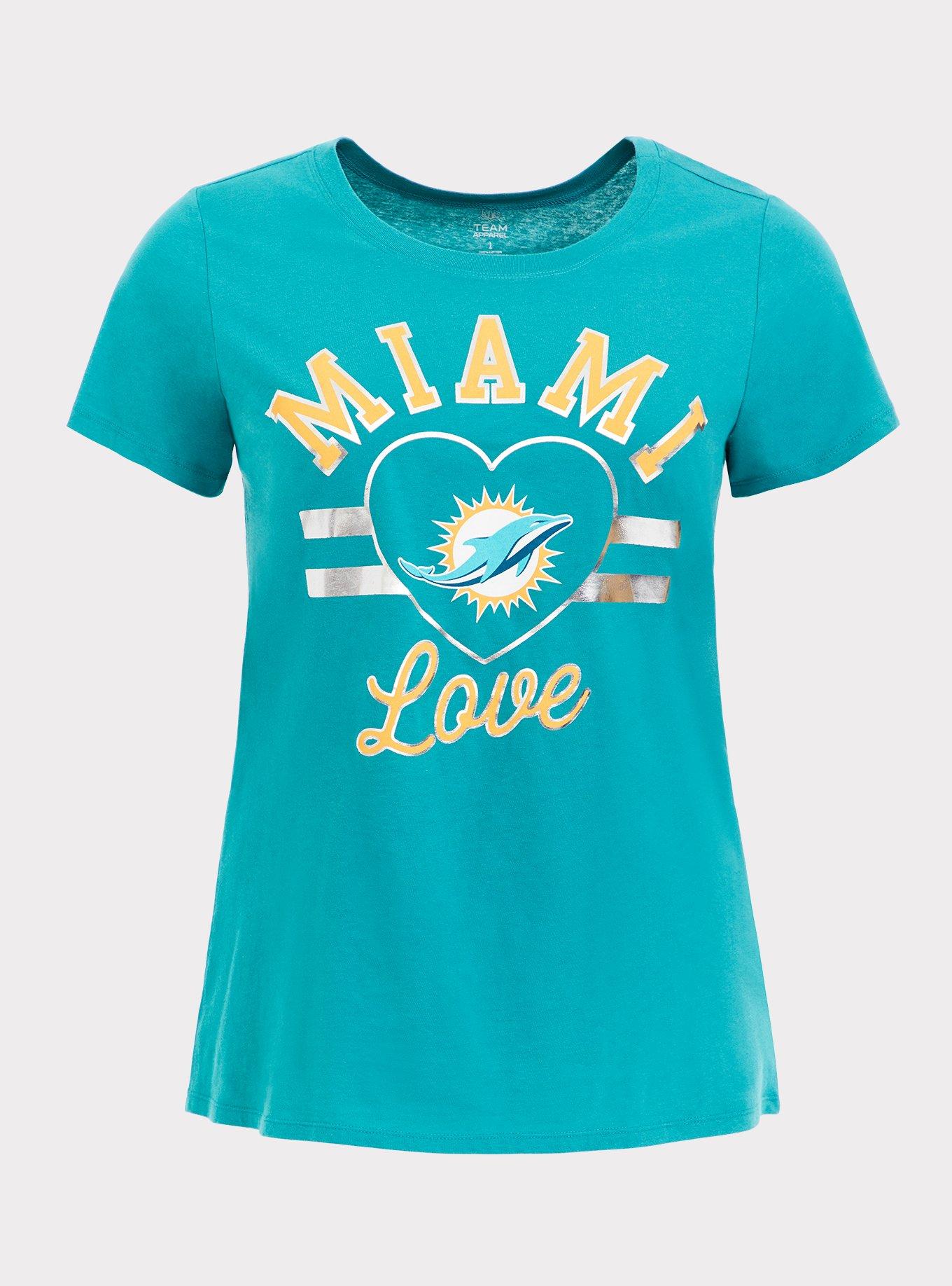 Plus Size - NFL Dolphins Teal Fitted Tee - Torrid