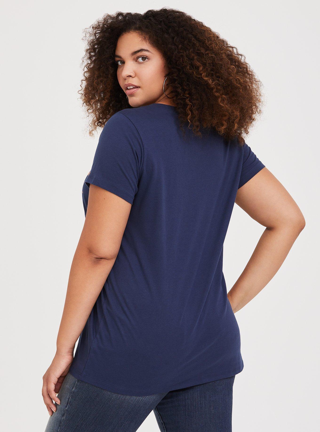 Plus Size - NFL Chicago Bears Navy V-Neck Football Tee - Torrid