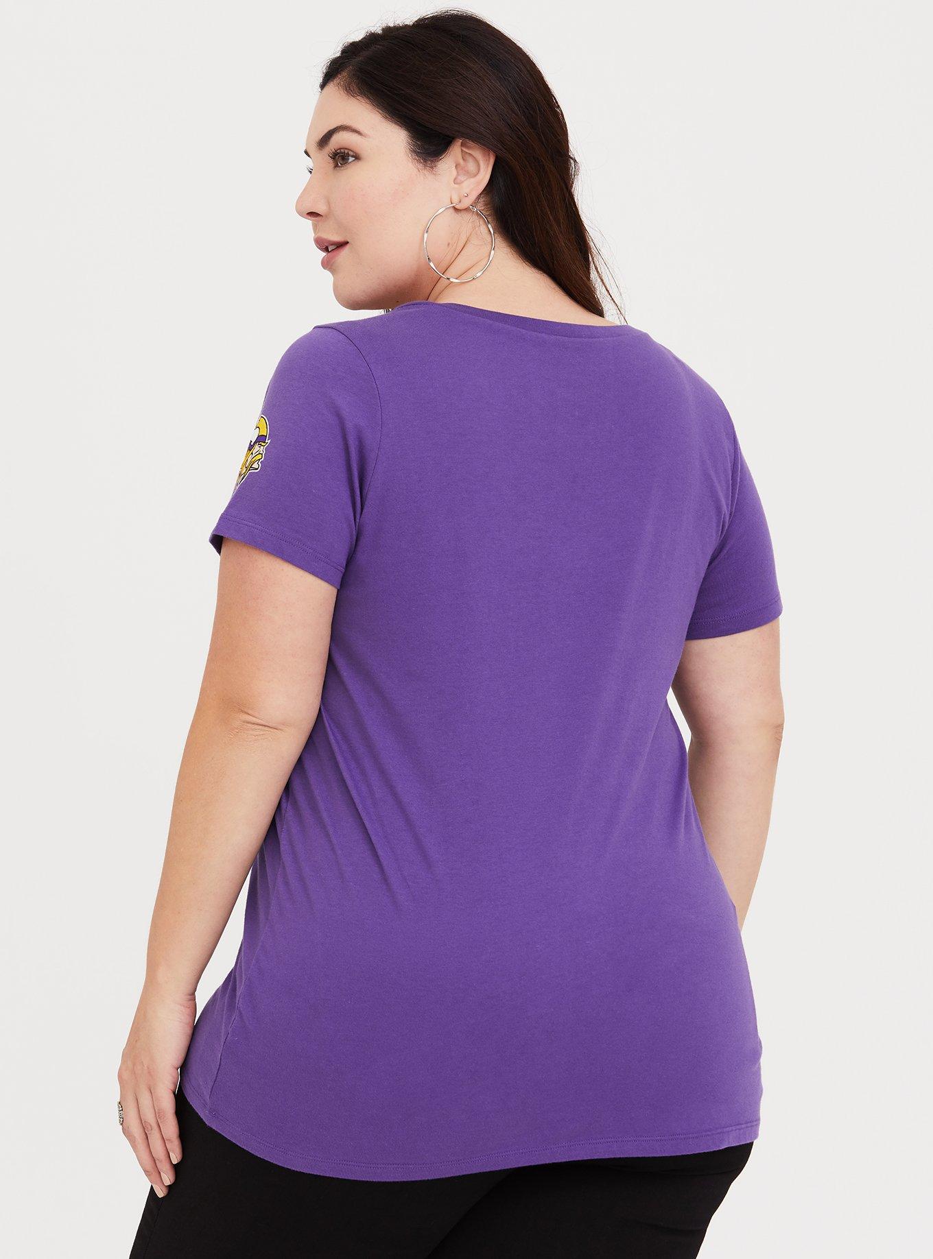 Plus Size - Classic Fit Football Tee - NFL Minnesota Vikings Purple - Torrid