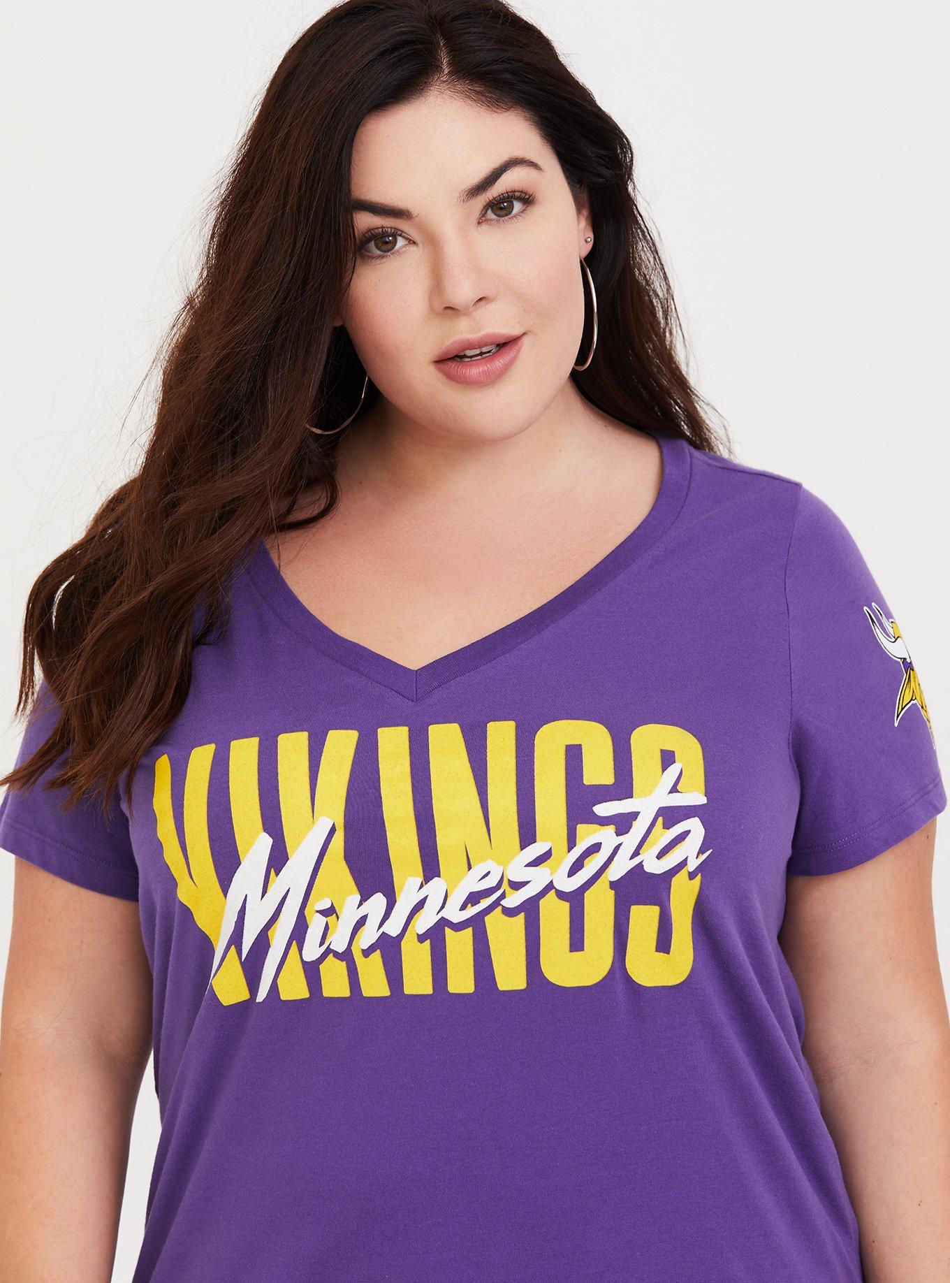 NWT NFL Team Apparel Womens Plus MINNESOTA VIKINGS Purple Long-Sleeve  T-Shirt 3X