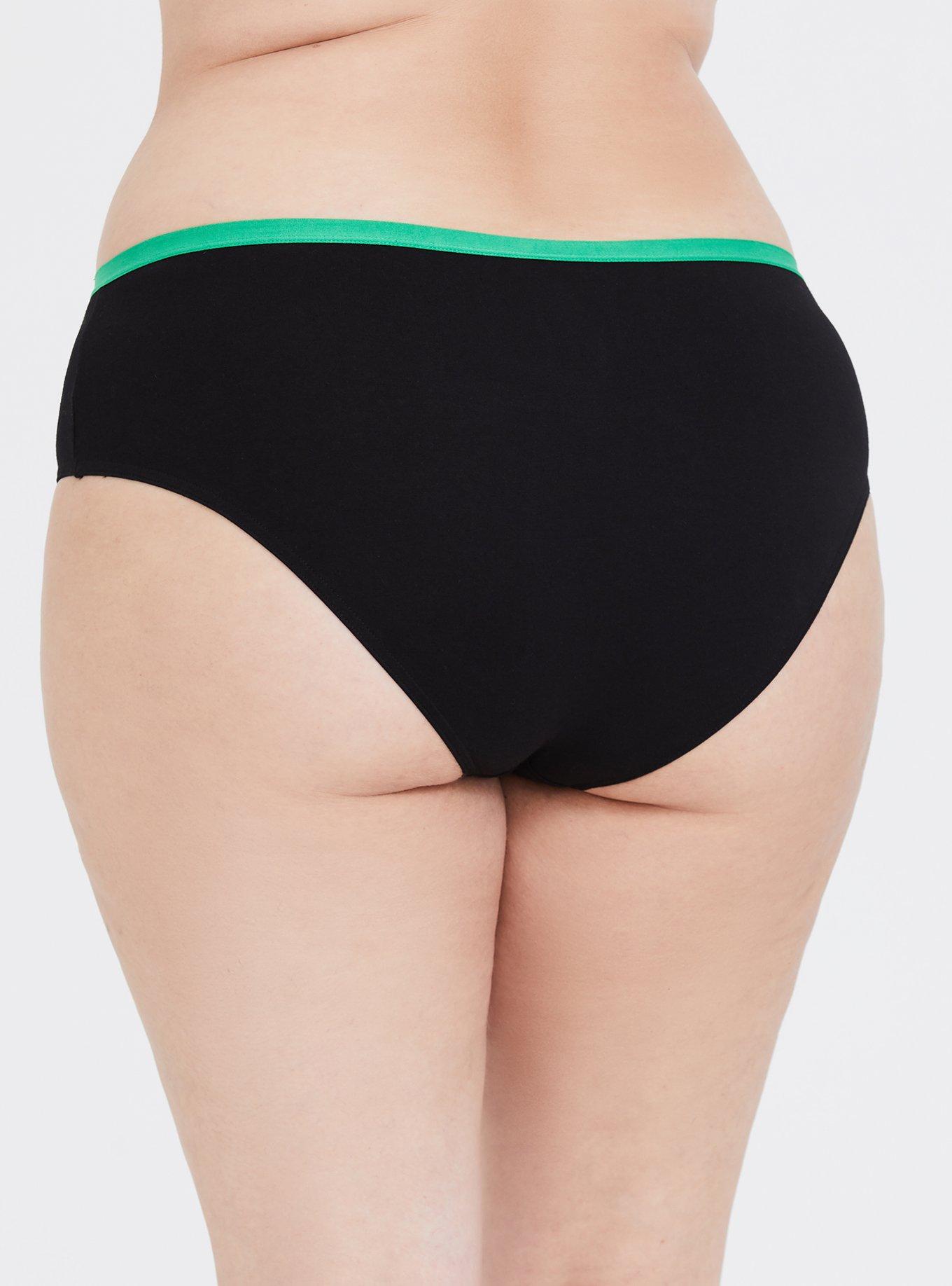 Plus Size Black Elf Cotton Hipster Panty, MULTI, alternate