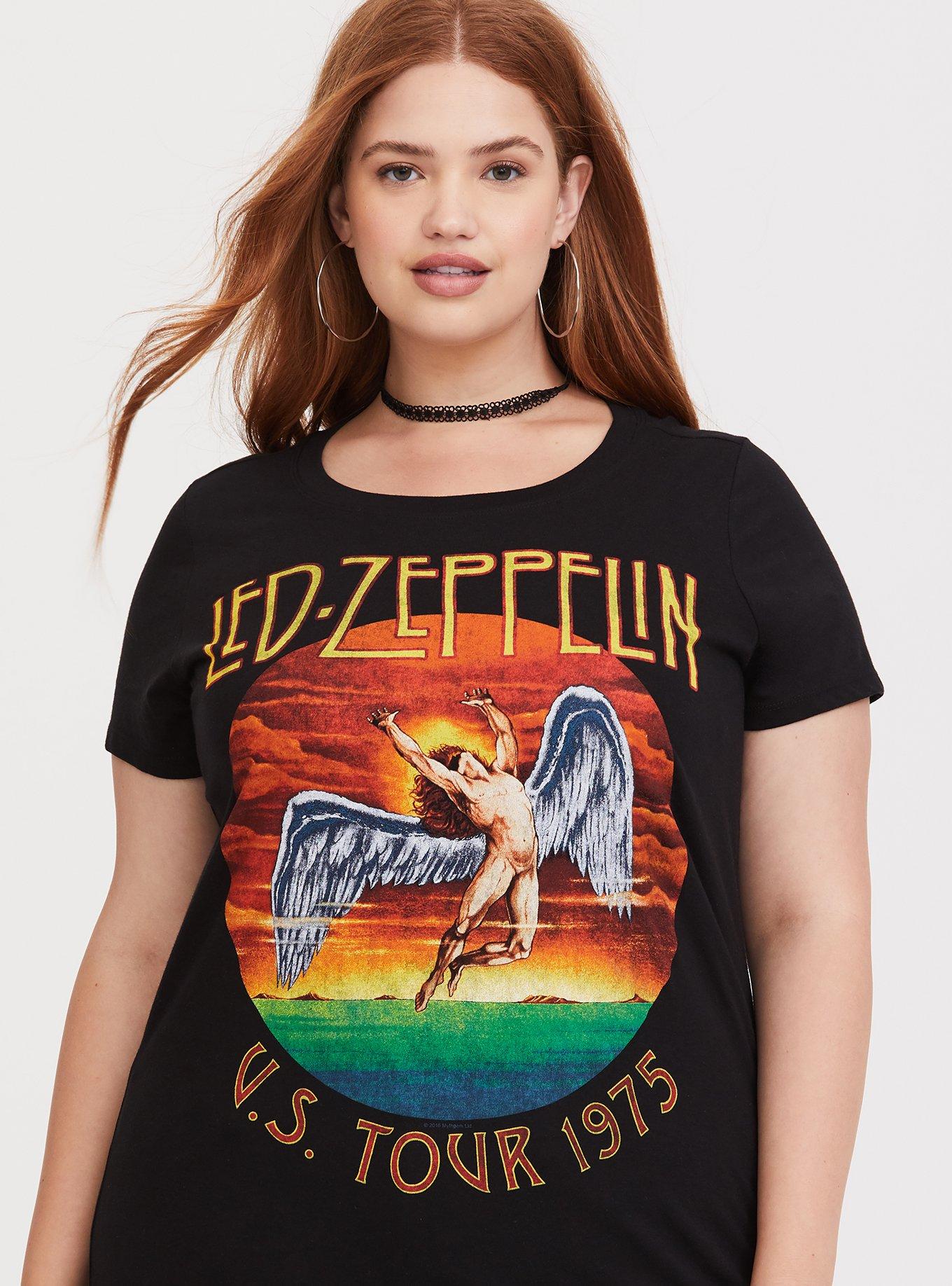 Plus Size - Led Zeppelin Black Crew Slim Fit Tee - Torrid