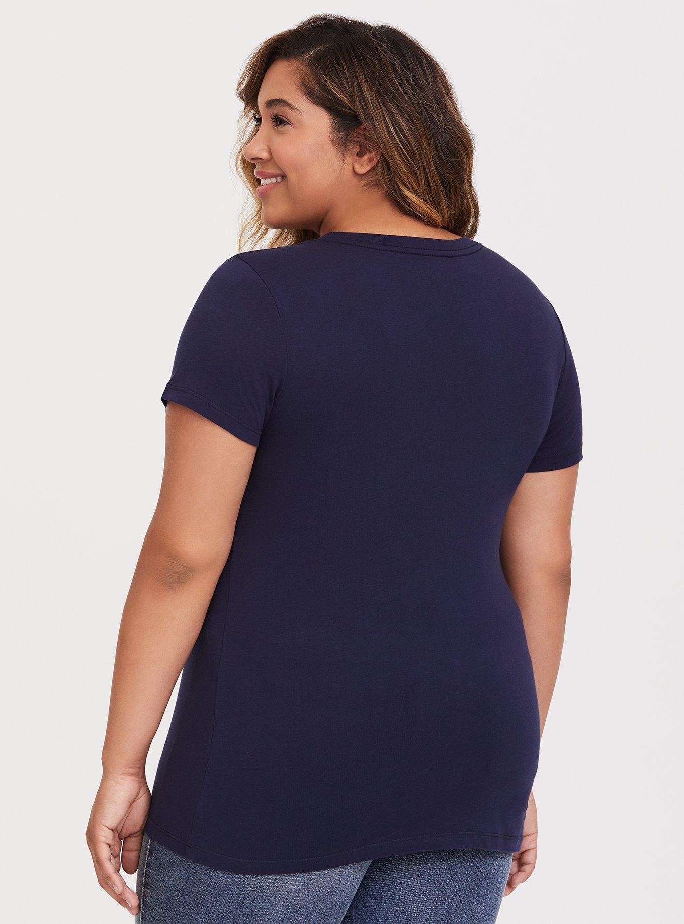 Plus Size Back to the Future Navy Slim Fit Tee, PEACOAT, alternate