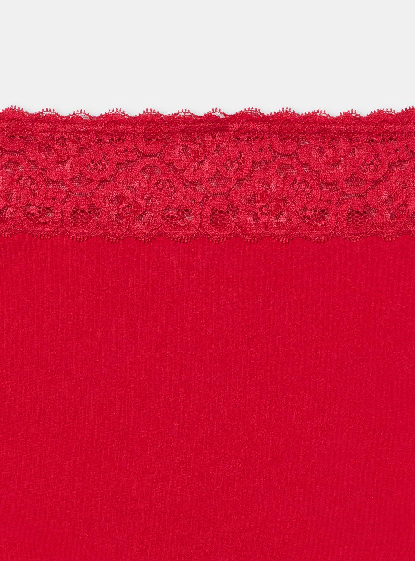 COTTON MID RISE CHEEKY LACE TRIM PANTY