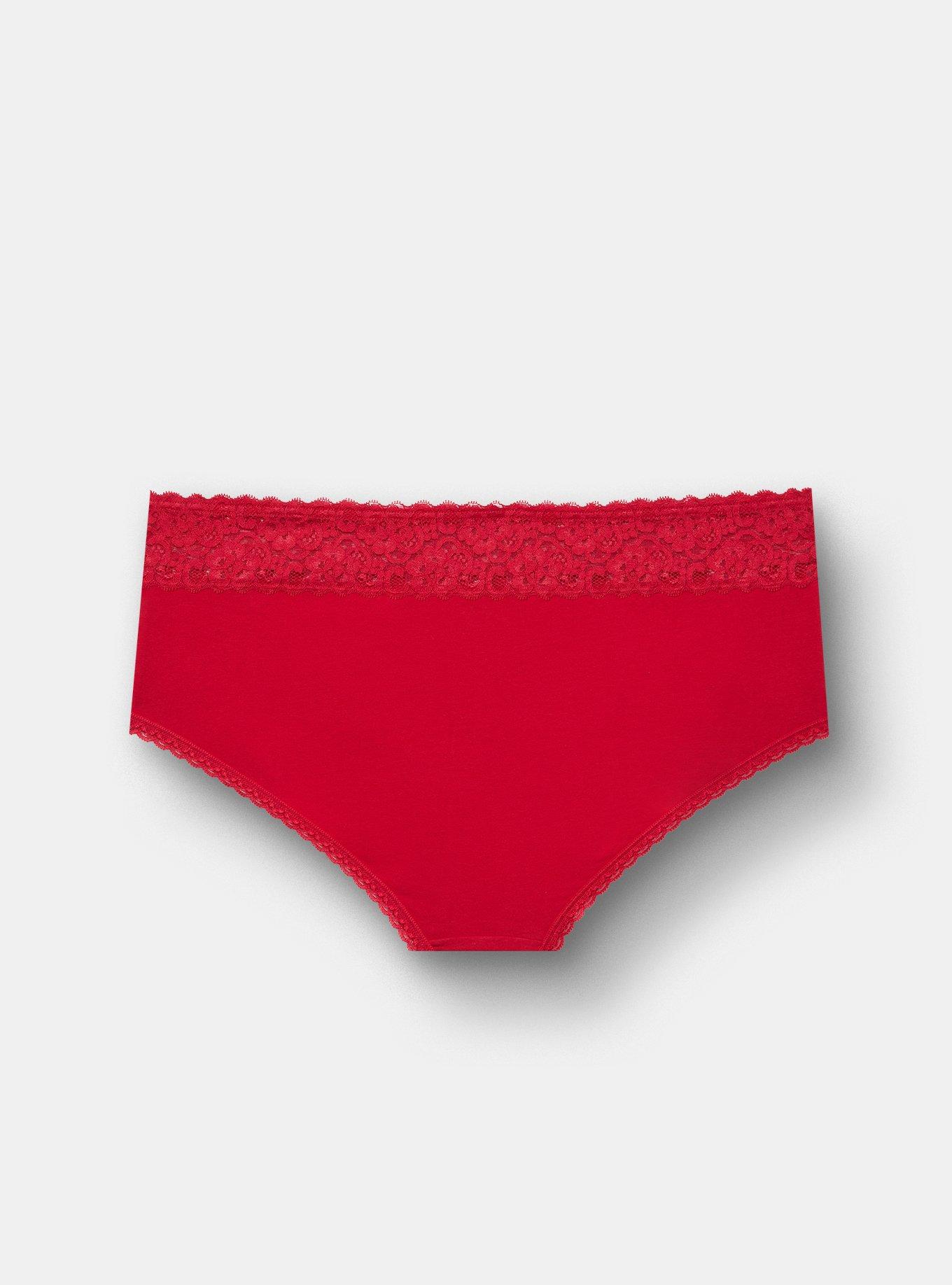 COTTON MID RISE CHEEKY LACE TRIM PANTY