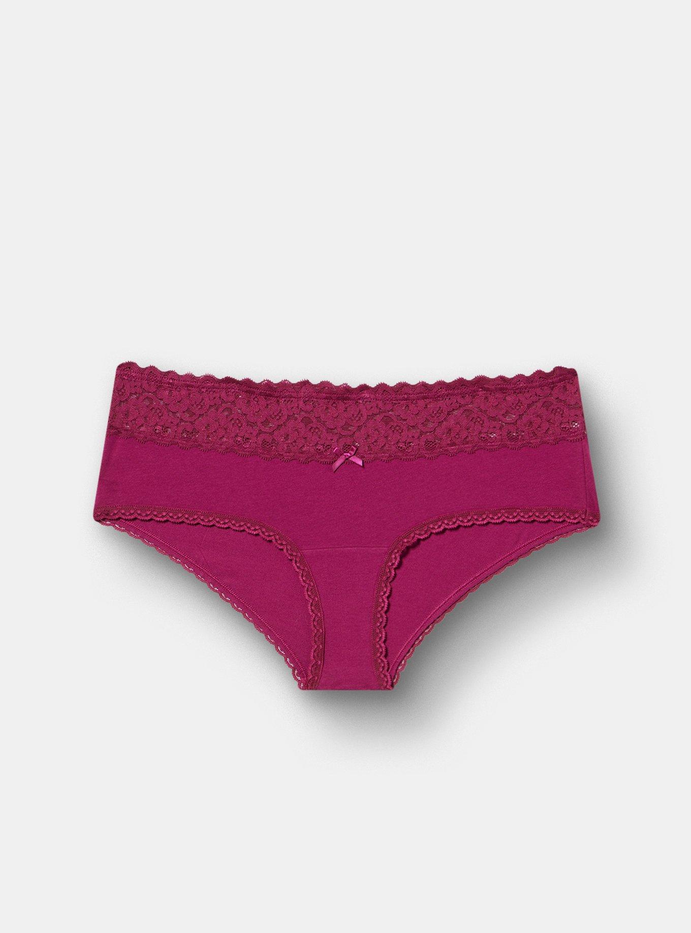 Plus Size Cotton Mid-Rise Cheeky Panty, NAVARRA, hi-res