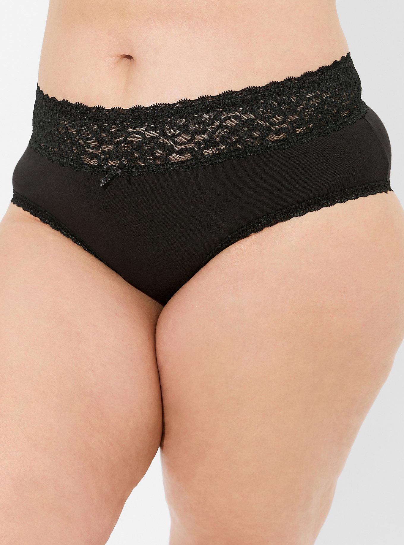 Cotton Mid-Rise Lace Trim Cheeky Panty