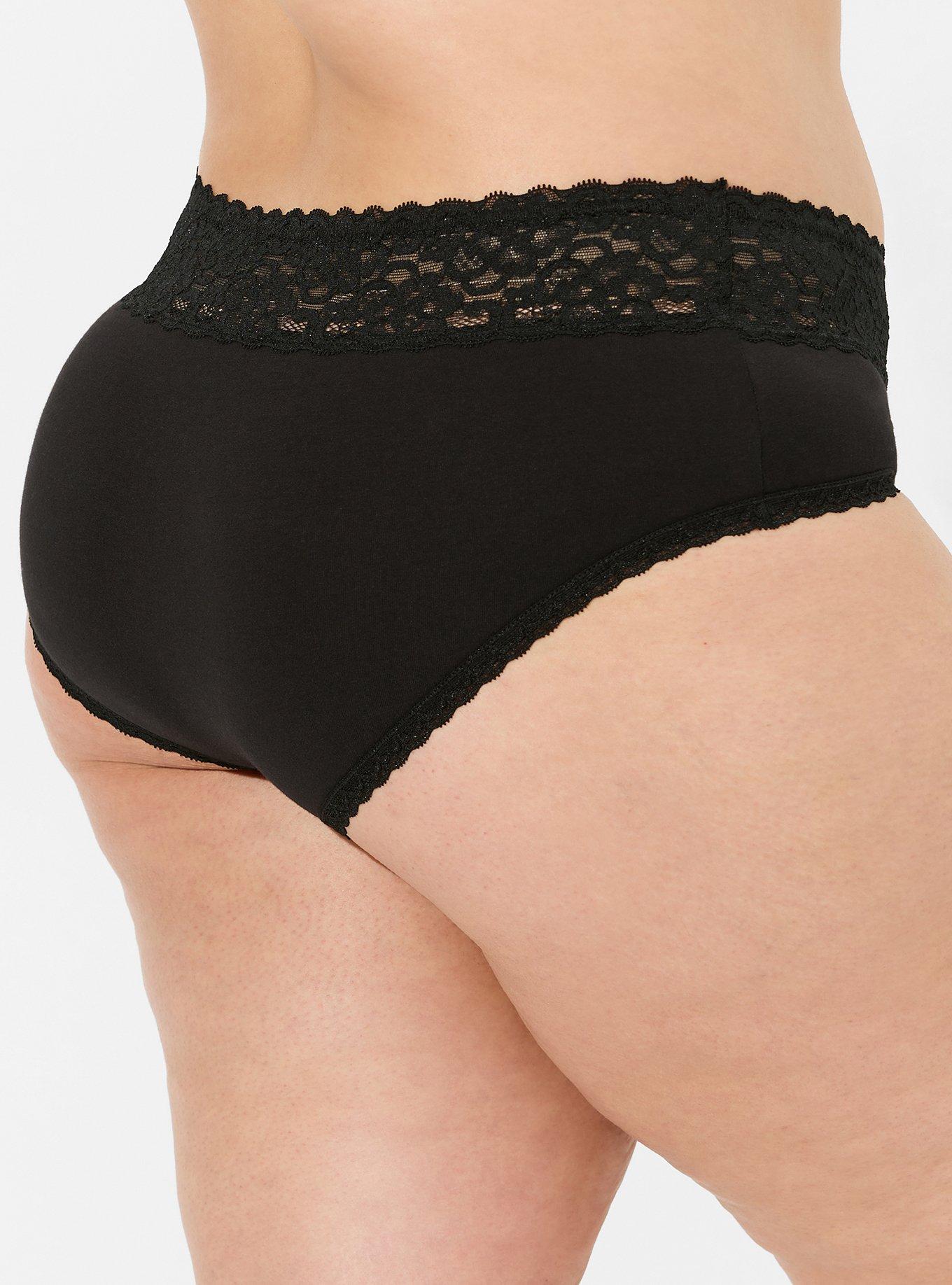 Cotton Mid-Rise Lace Trim Cheeky Panty