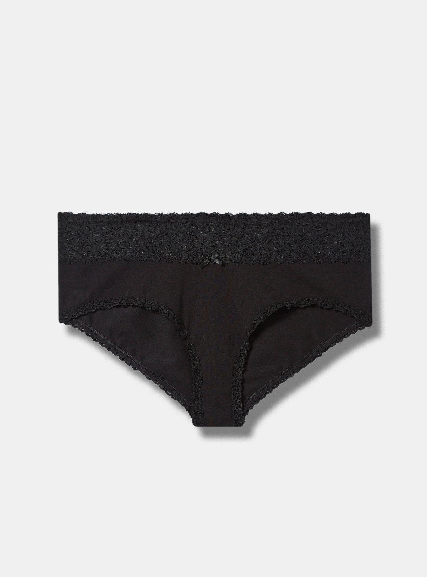 Cotton Mid-Rise Lace Trim Cheeky Panty