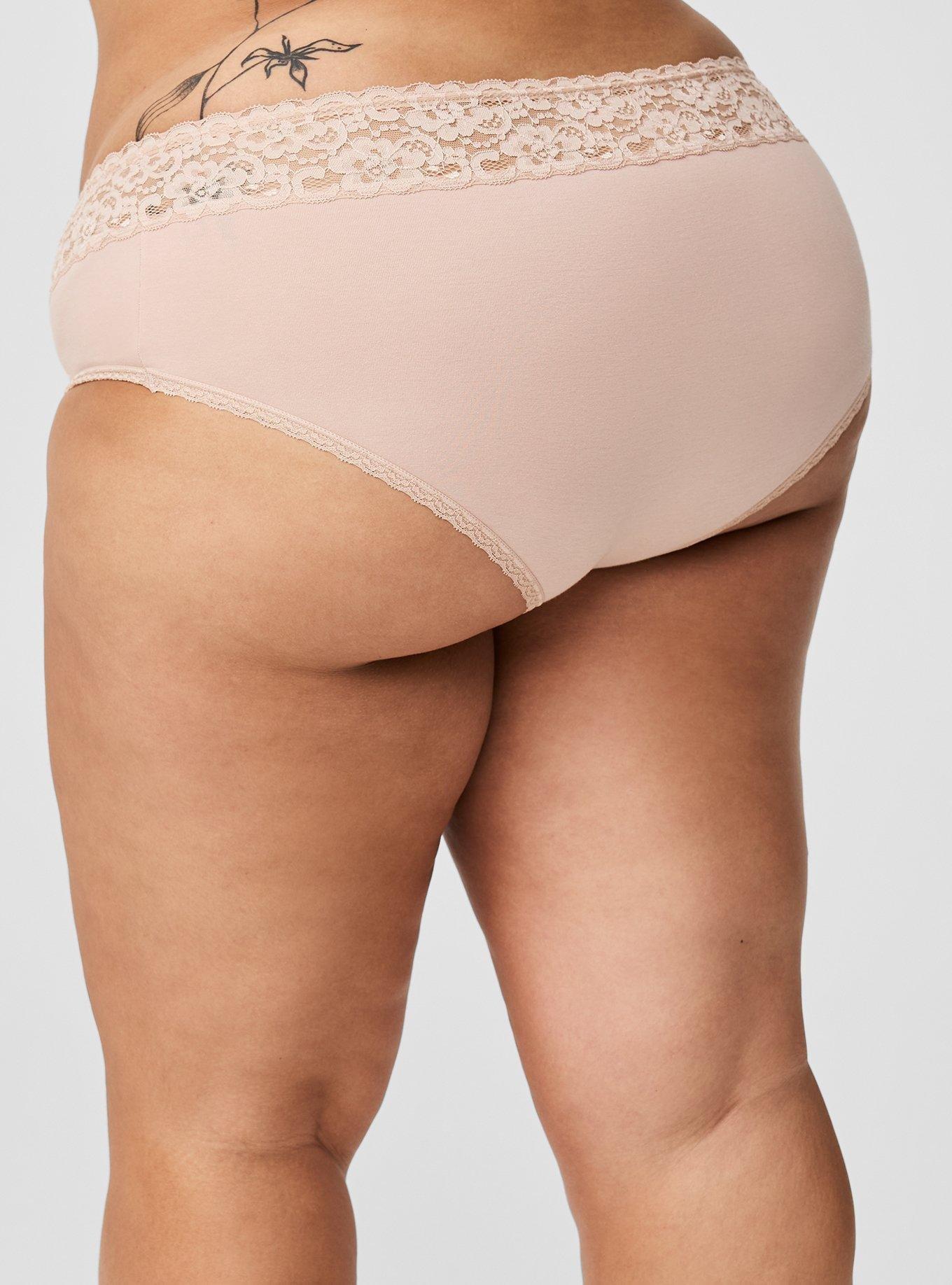 Cotton Mid-Rise Cheeky Lace Trim Panty