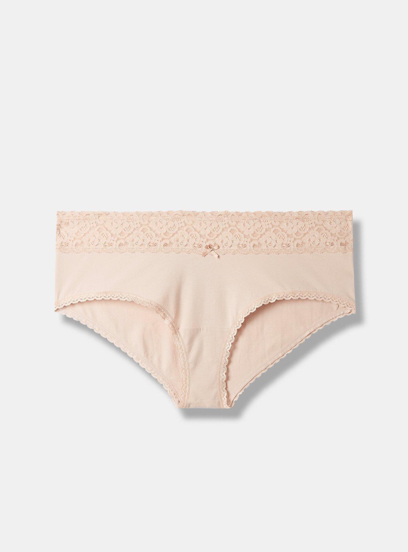 Cotton Mid-Rise Cheeky Lace Trim Panty