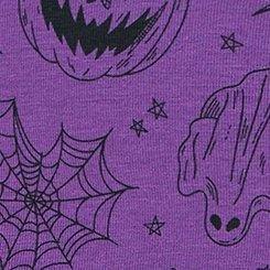 Cotton Mid-Rise Cheeky Lace Trim Panty, HALLOWEEN ICONS PURPLE MAGIC, swatch