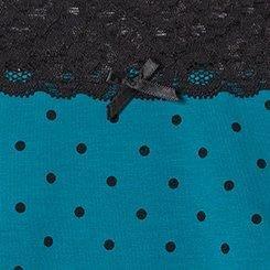 Plus Size Cotton Mid-Rise Cheeky Lace Trim Panty, MIRANDA DOT FANFARE, swatch