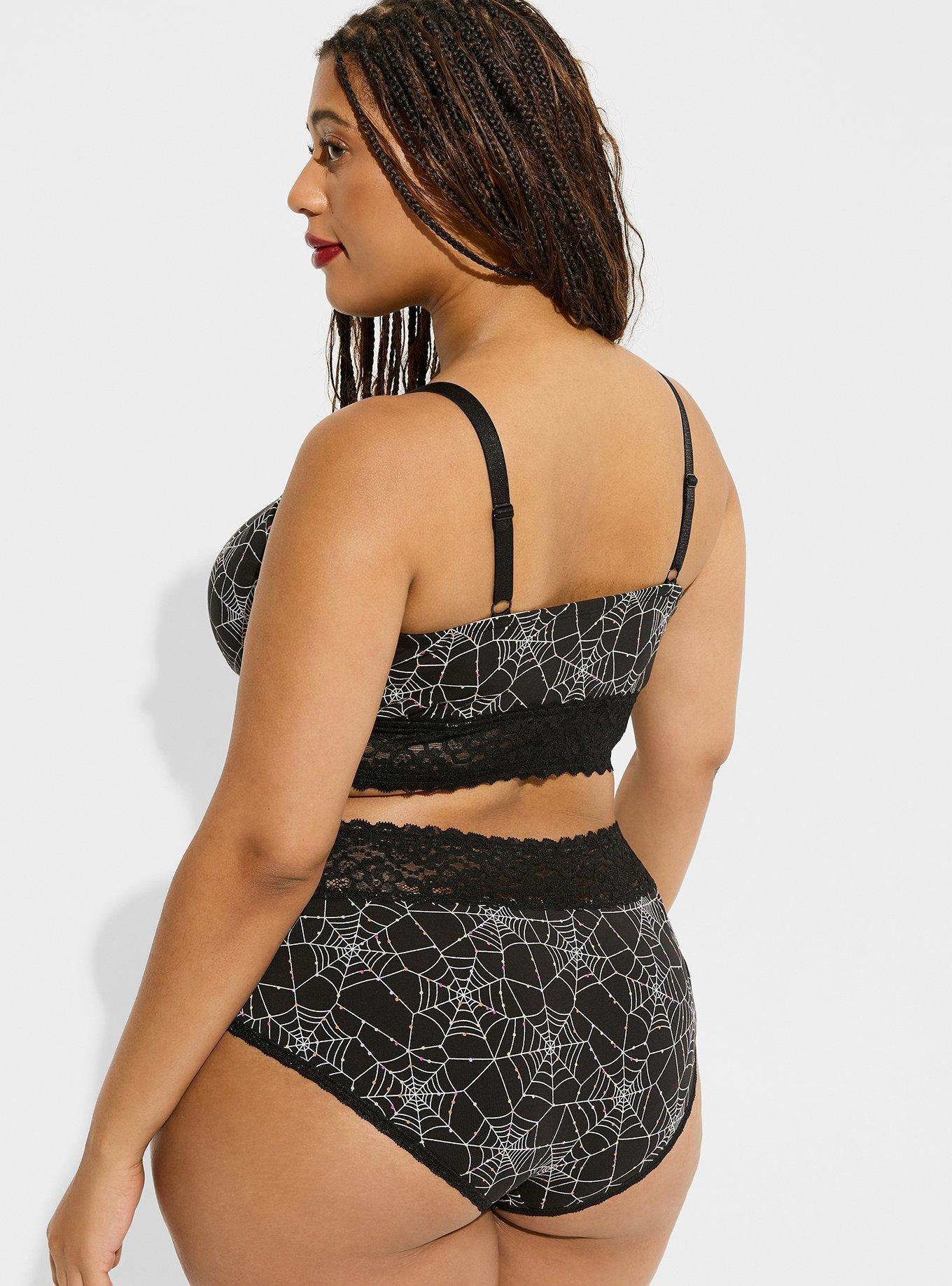 Plus Size - Cotton Mid-Rise Cheeky Lace Trim Panty - Torrid