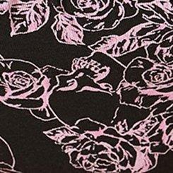 Cotton Mid-Rise Lace Trim Cheeky Panty, SKULL GARDENS FLORAL RICH BLACK, swatch