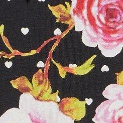 Cotton Mid-Rise Lace Trim Cheeky Panty, ROMANCE FLORAL BLACK, swatch