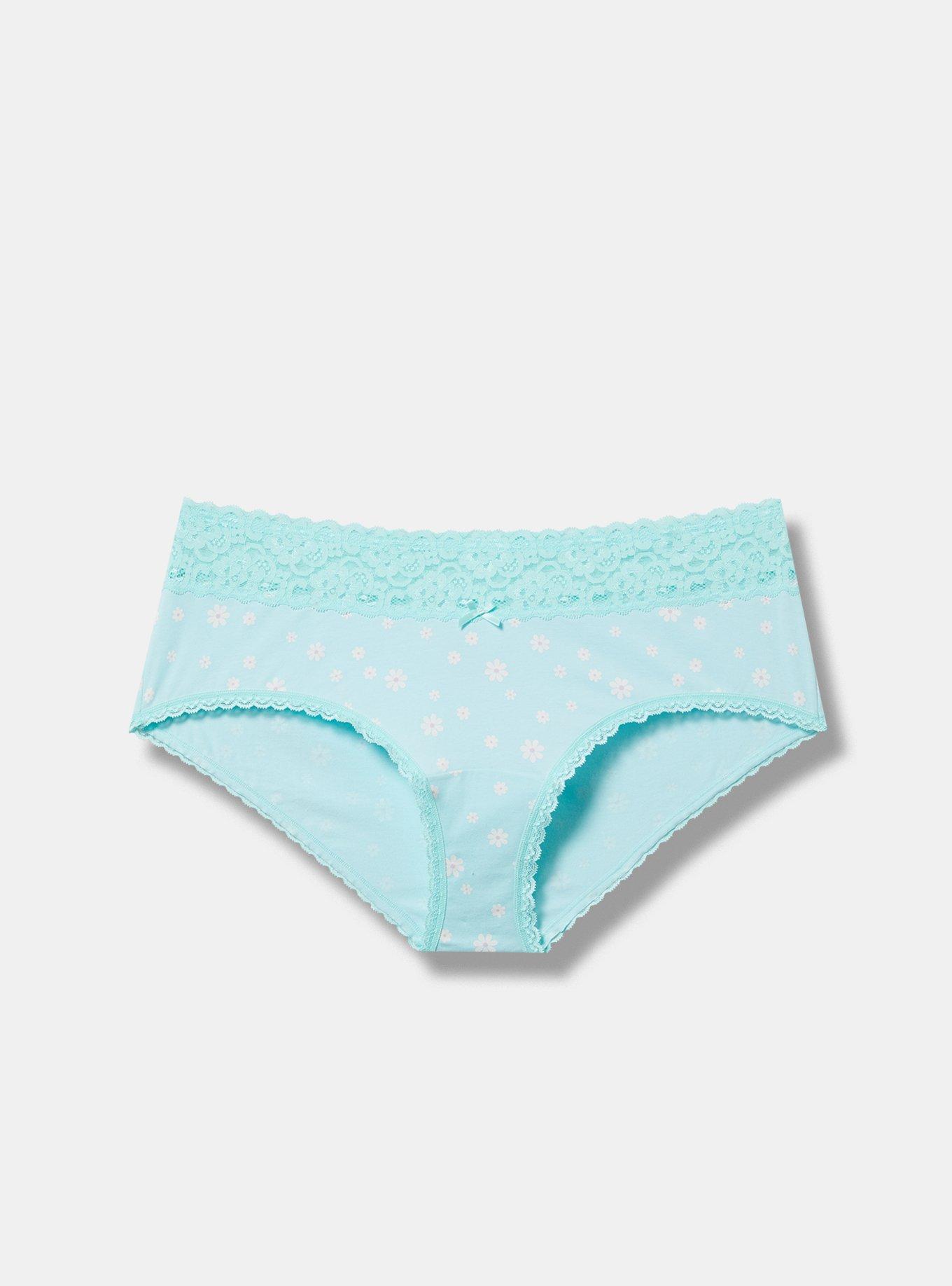 Cotton Mid-Rise Lace Trim Cheeky Panty