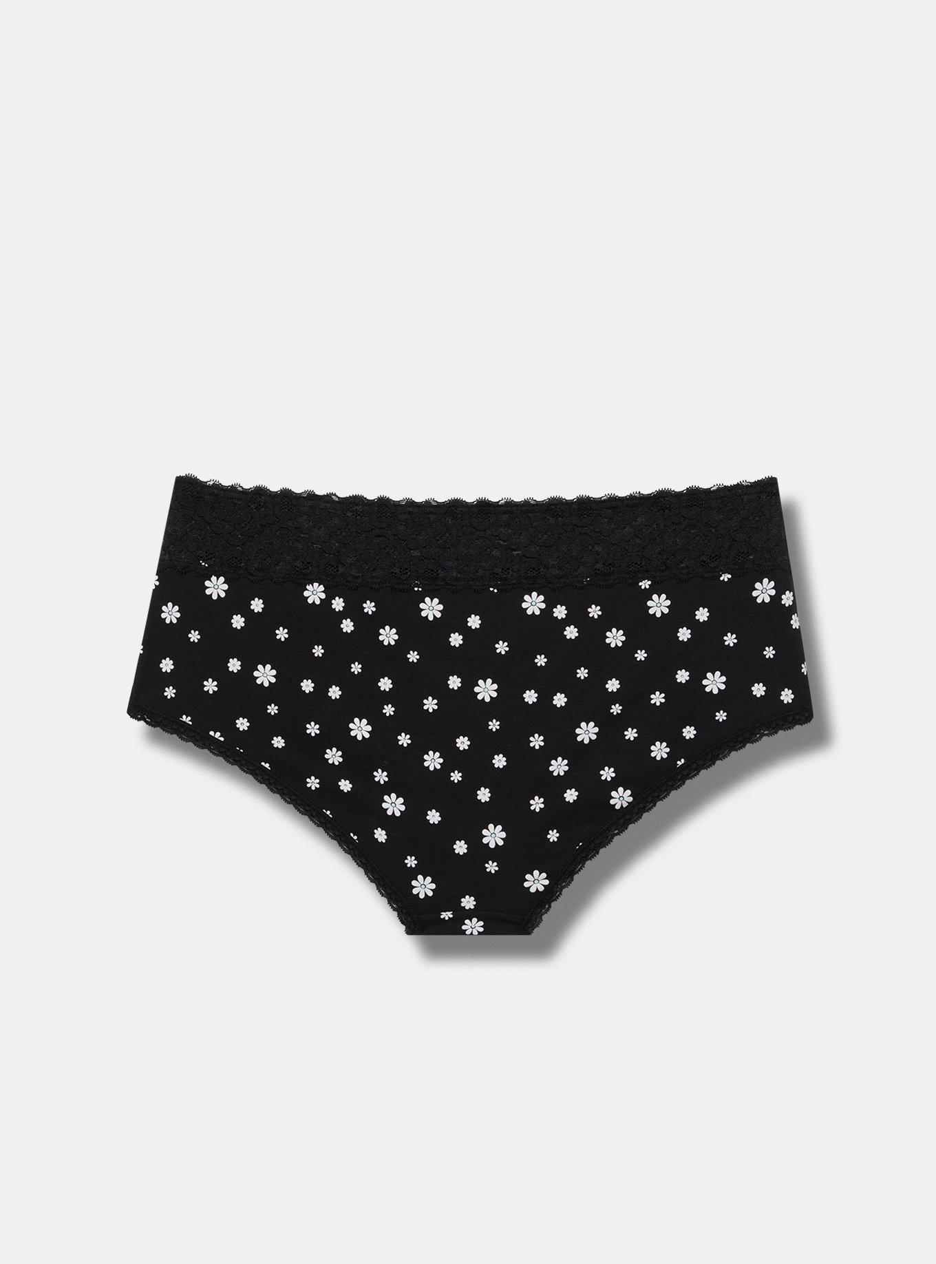 Cotton Mid-Rise Lace Trim Cheeky Panty