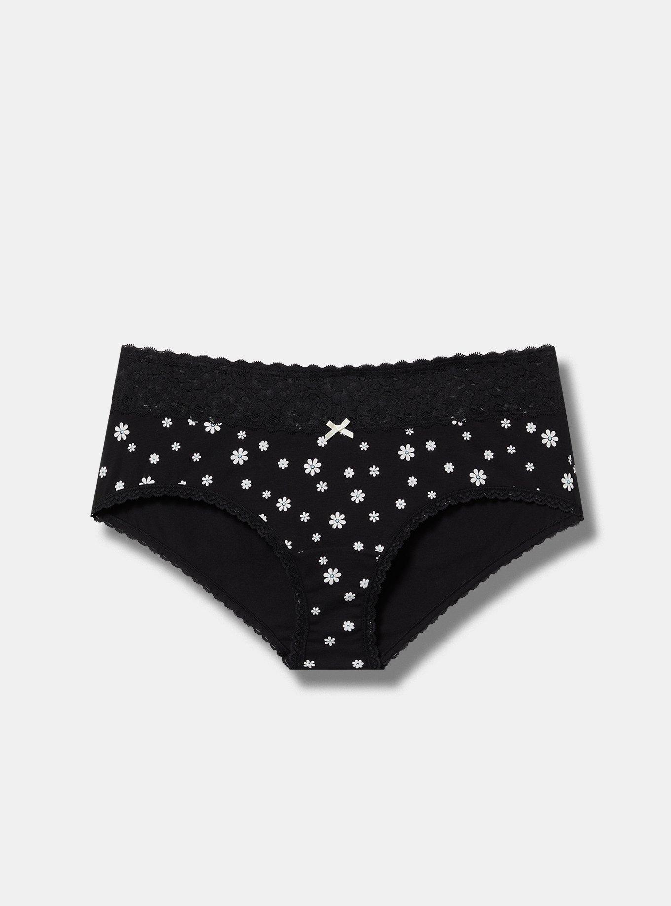 Cotton Mid-Rise Lace Trim Cheeky Panty