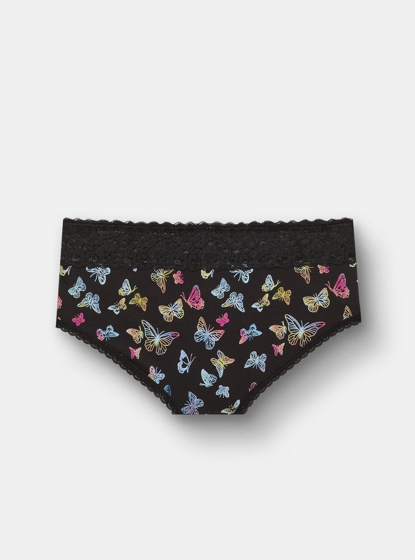 COTTON MID RISE CHEEKY LACE TRIM PANTY