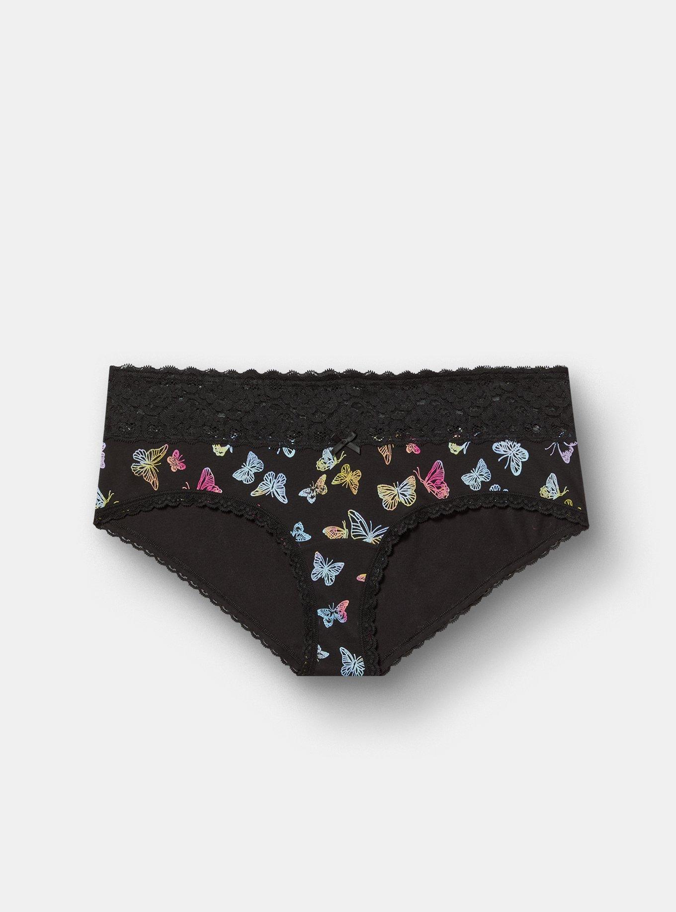 COTTON MID RISE CHEEKY LACE TRIM PANTY
