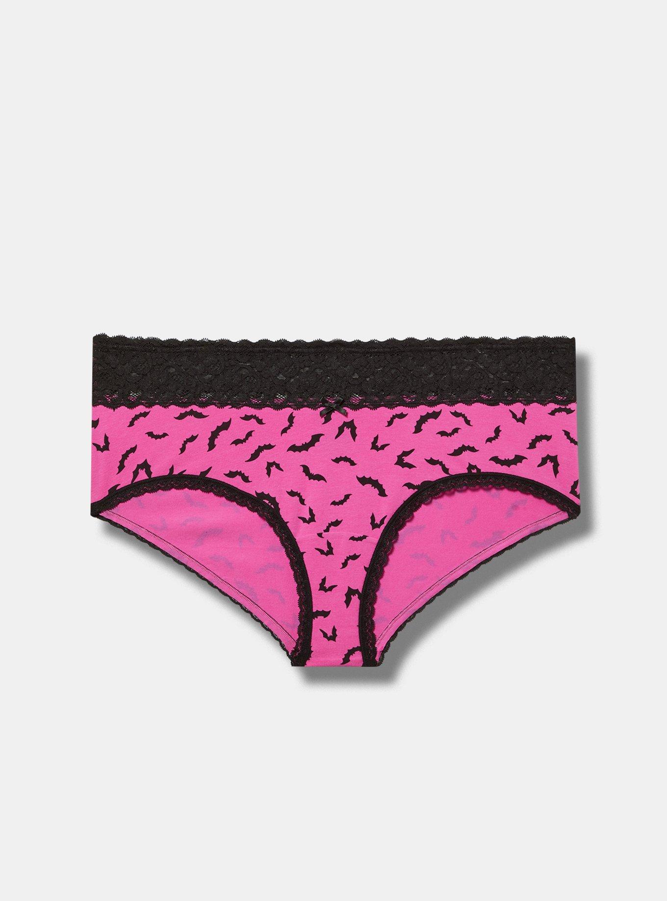 Cotton Mid-Rise Lace Trim Cheeky Panty