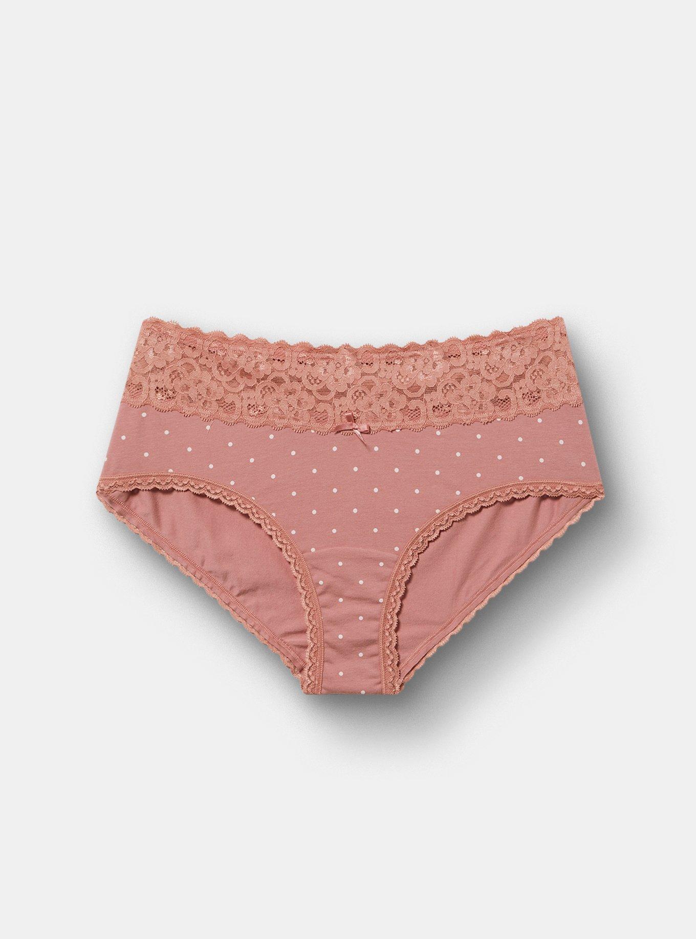 Cotton Mid-Rise Lace Trim Cheeky Panty