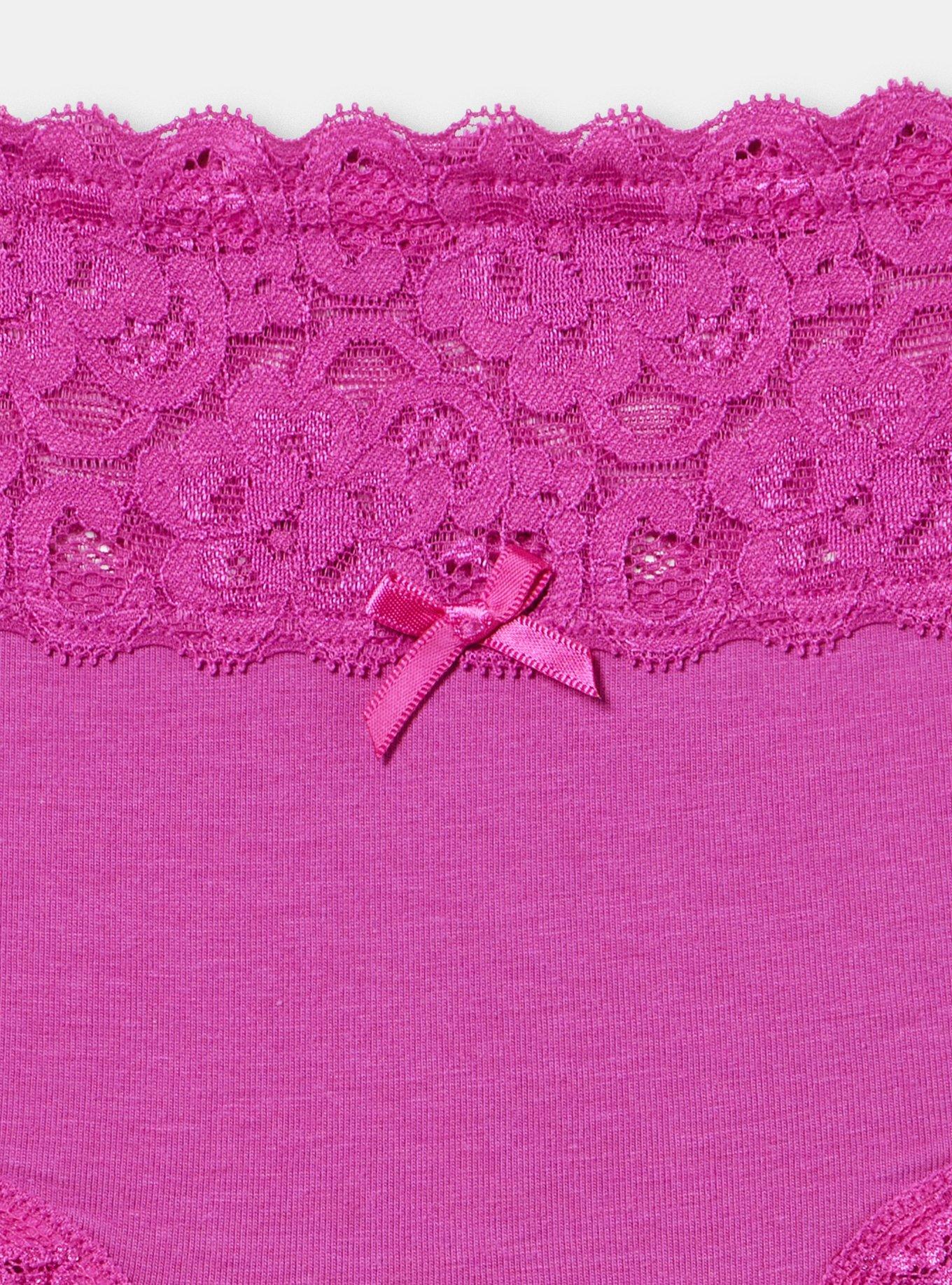 Cotton Mid-Rise Cheeky Panty, DAZZLE ROSE, alternate