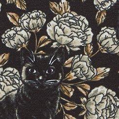 Cotton Mid-Rise Cheeky Panty, CAT GARDEN RICH BLACK, swatch