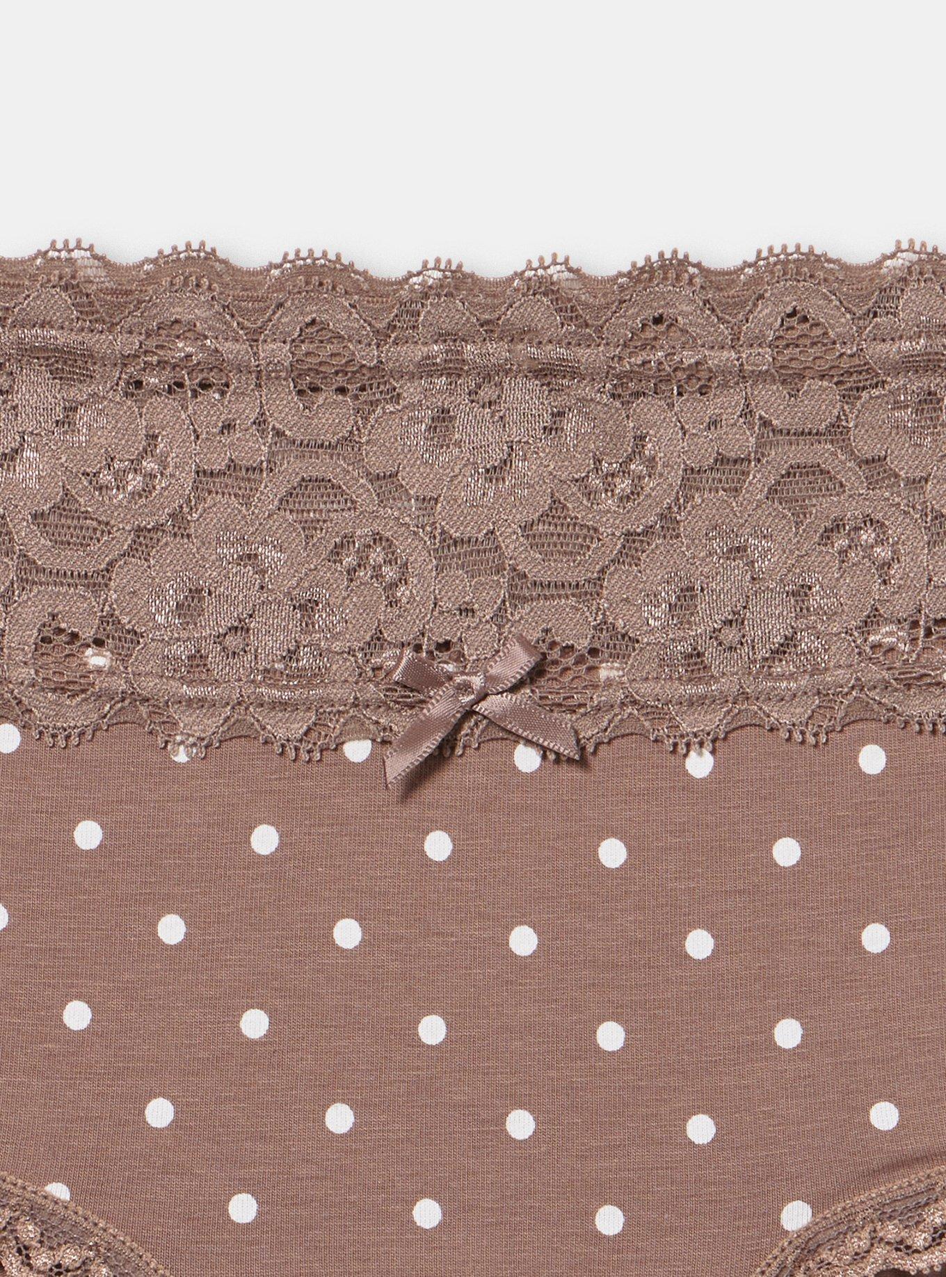 Cotton Mid-Rise Cheeky Panty, CHIC DOT DEEP TAUPE, alternate