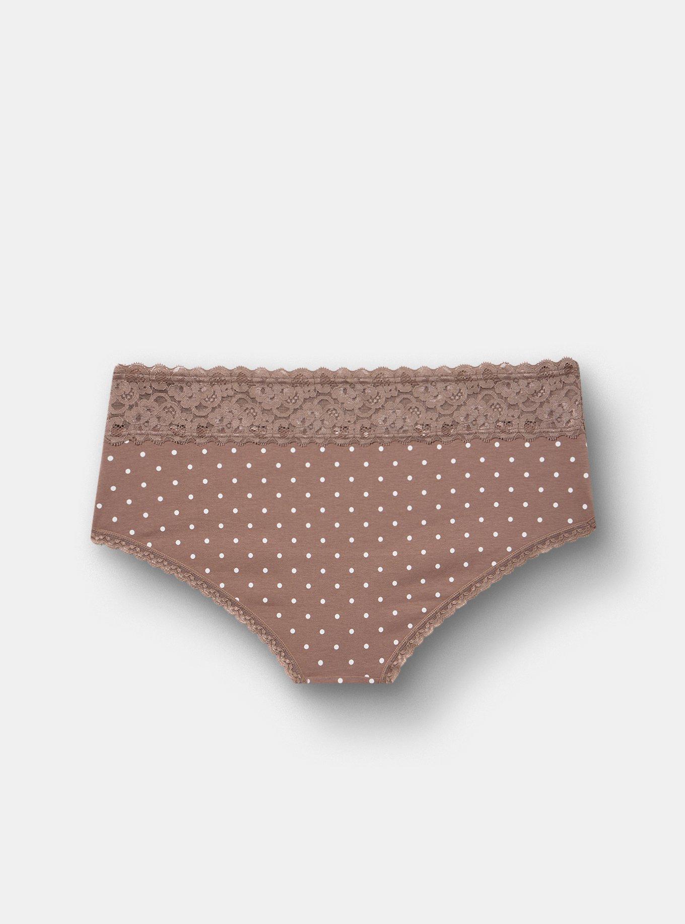 Cotton Mid-Rise Cheeky Panty, CHIC DOT DEEP TAUPE, alternate