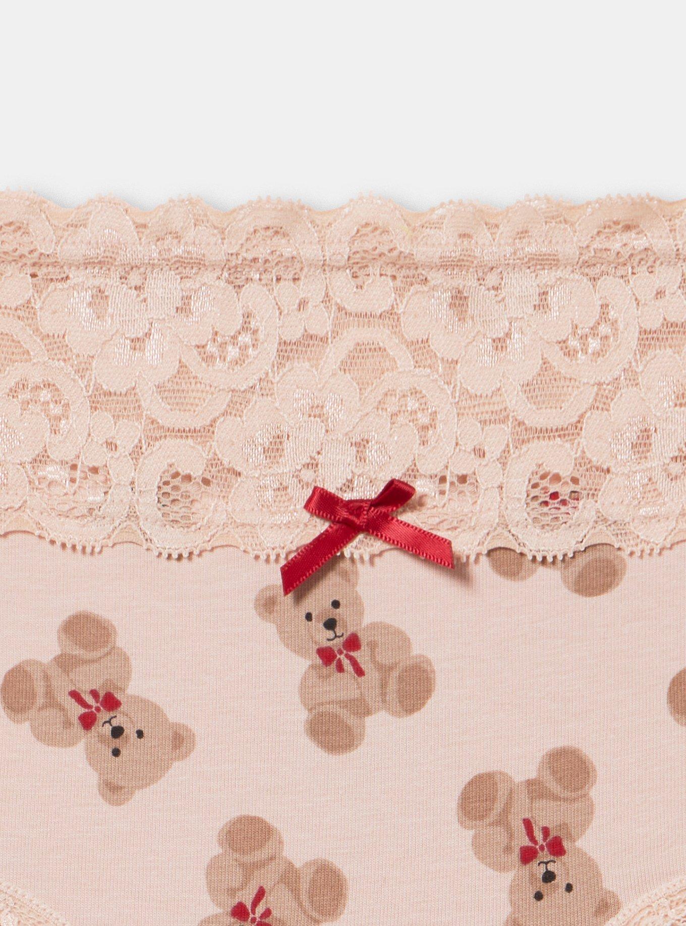 Cotton Mid-Rise Cheeky Panty, COZY TEDDYS SMALL ROSE DUST, alternate