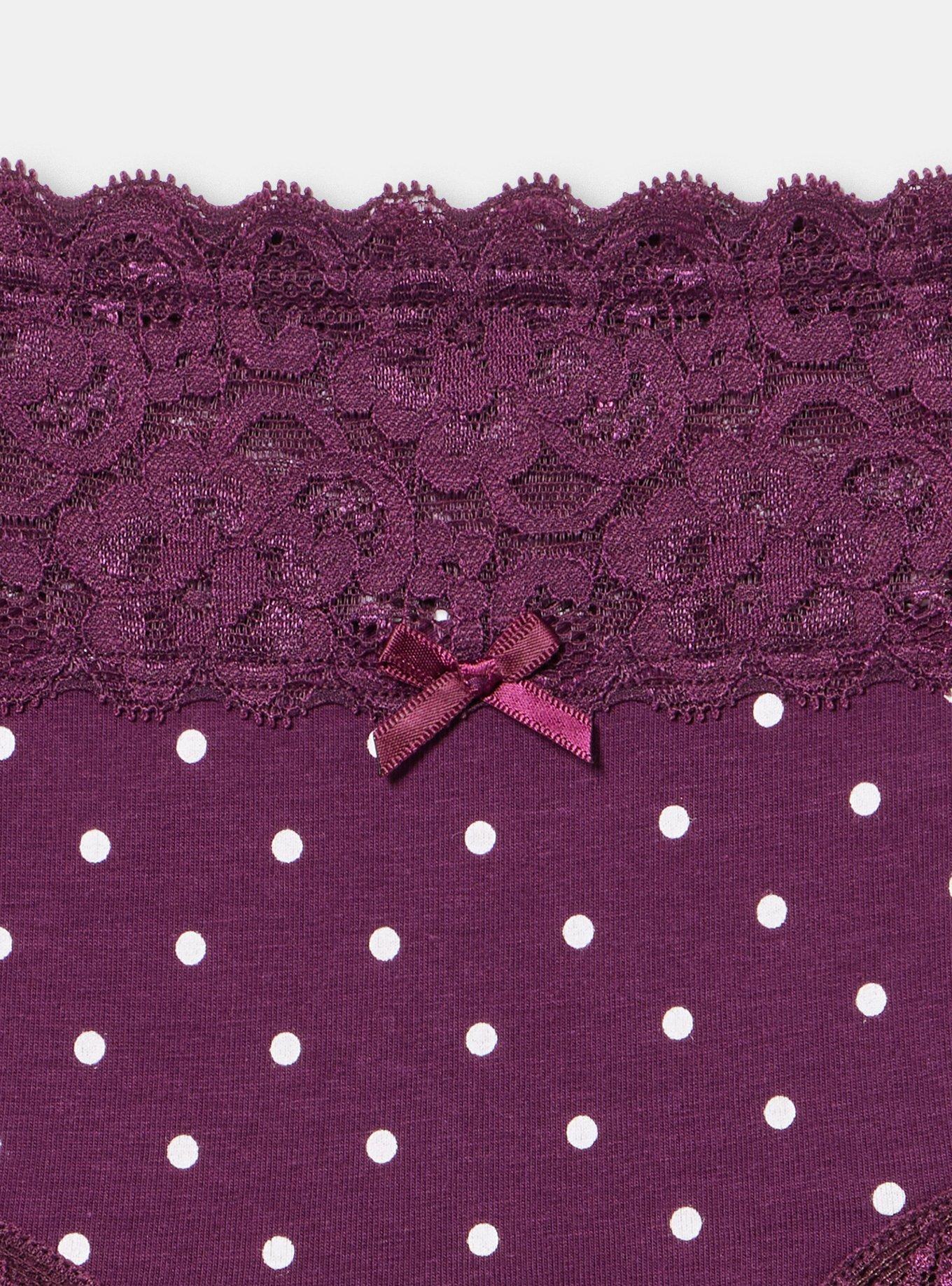 Cotton Mid-Rise Cheeky Panty, CHIC DOT POTENT PURPLE, alternate