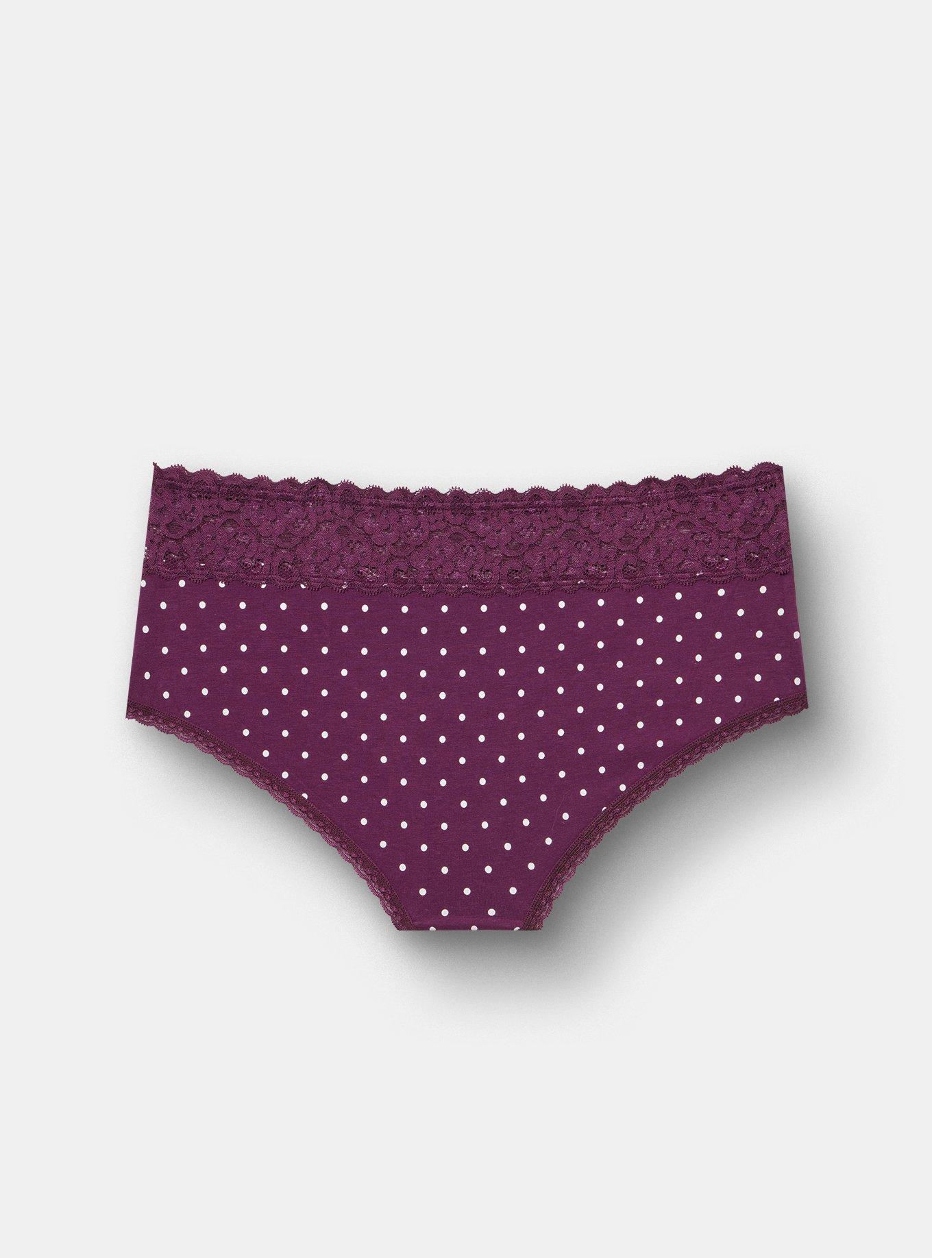 Cotton Mid-Rise Cheeky Panty, CHIC DOT POTENT PURPLE, alternate