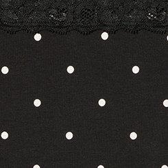 Cotton Mid-Rise Lace Trim Cheeky Panty, SYDNEY DOTS BLACK, swatch