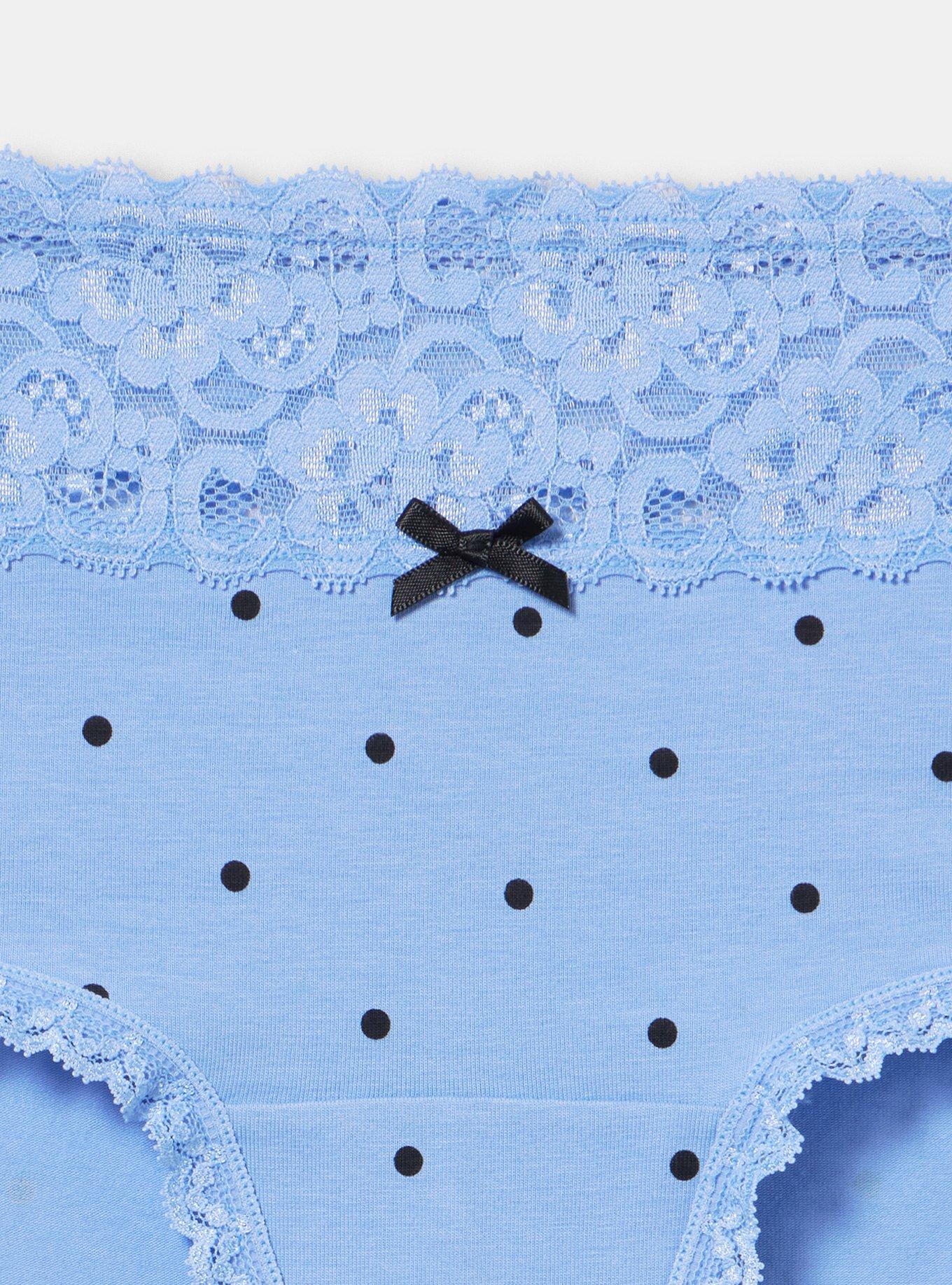 Cotton Mid-Rise Cheeky Panty, SYDNEY DOTS BLUE, alternate