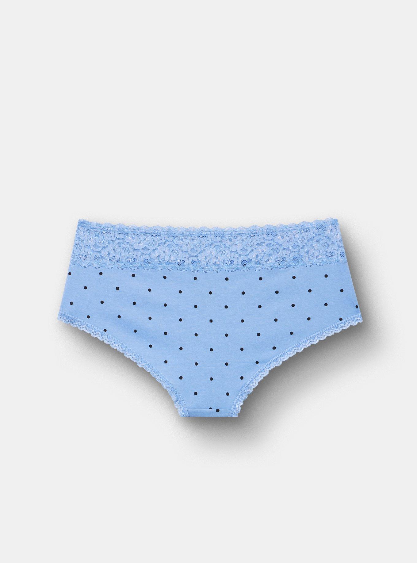 Cotton Mid-Rise Cheeky Panty, SYDNEY DOTS BLUE, alternate