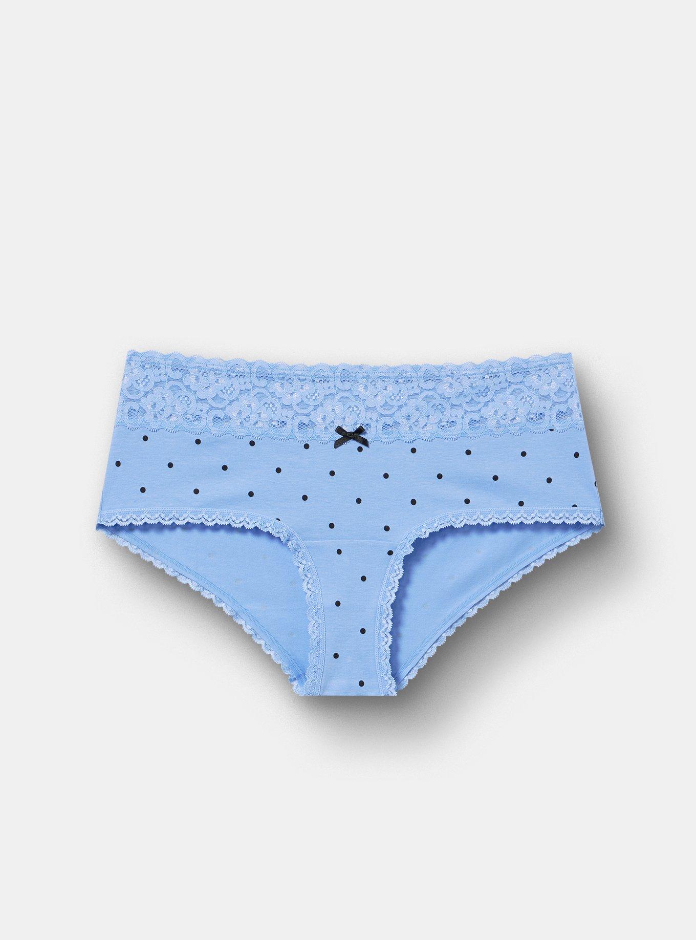 Cotton Mid-Rise Cheeky Panty, SYDNEY DOTS BLUE, hi-res